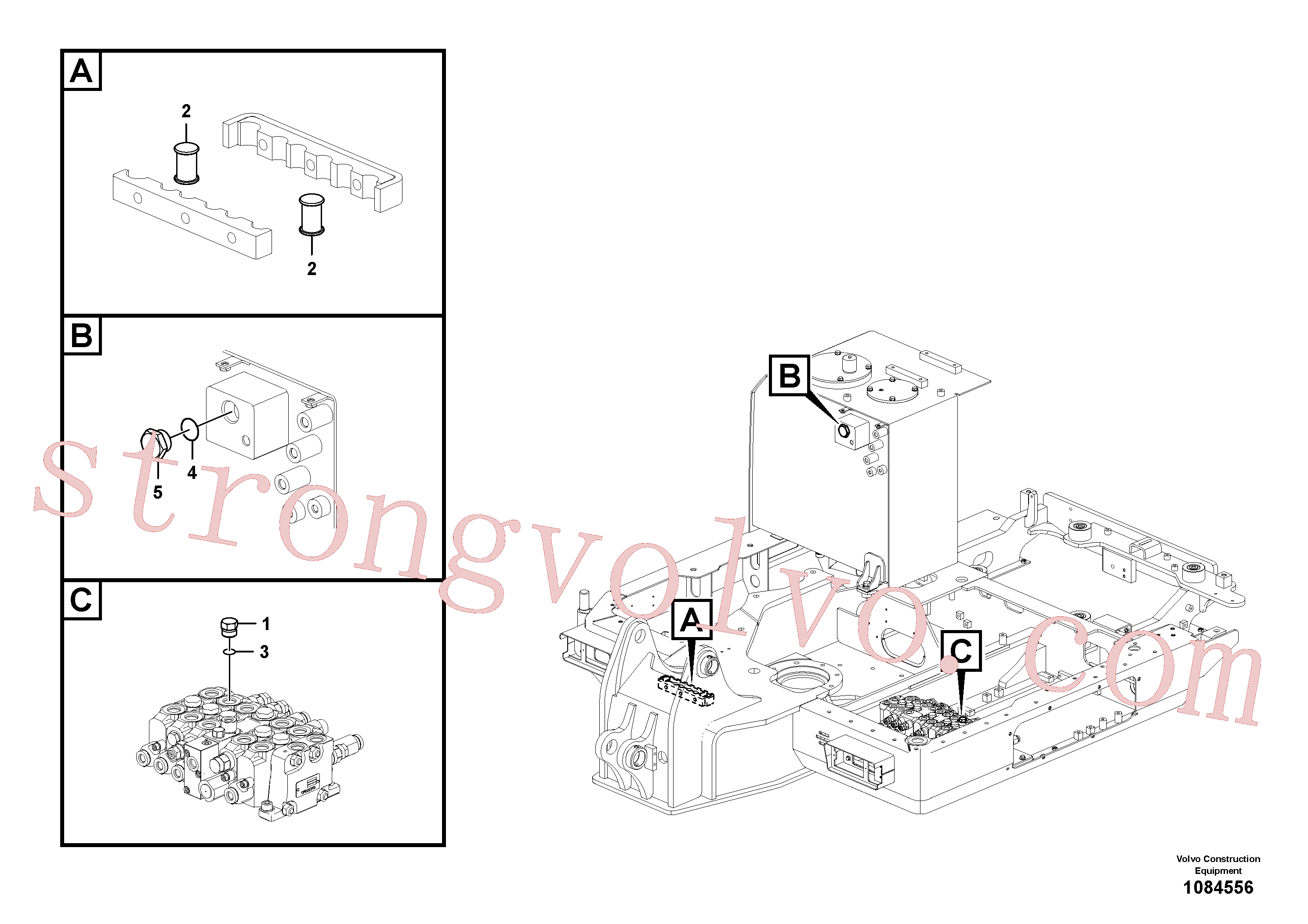 VOE14880625 Volvo Sistema servomotor, martelo e corte(1084556 Montagem)