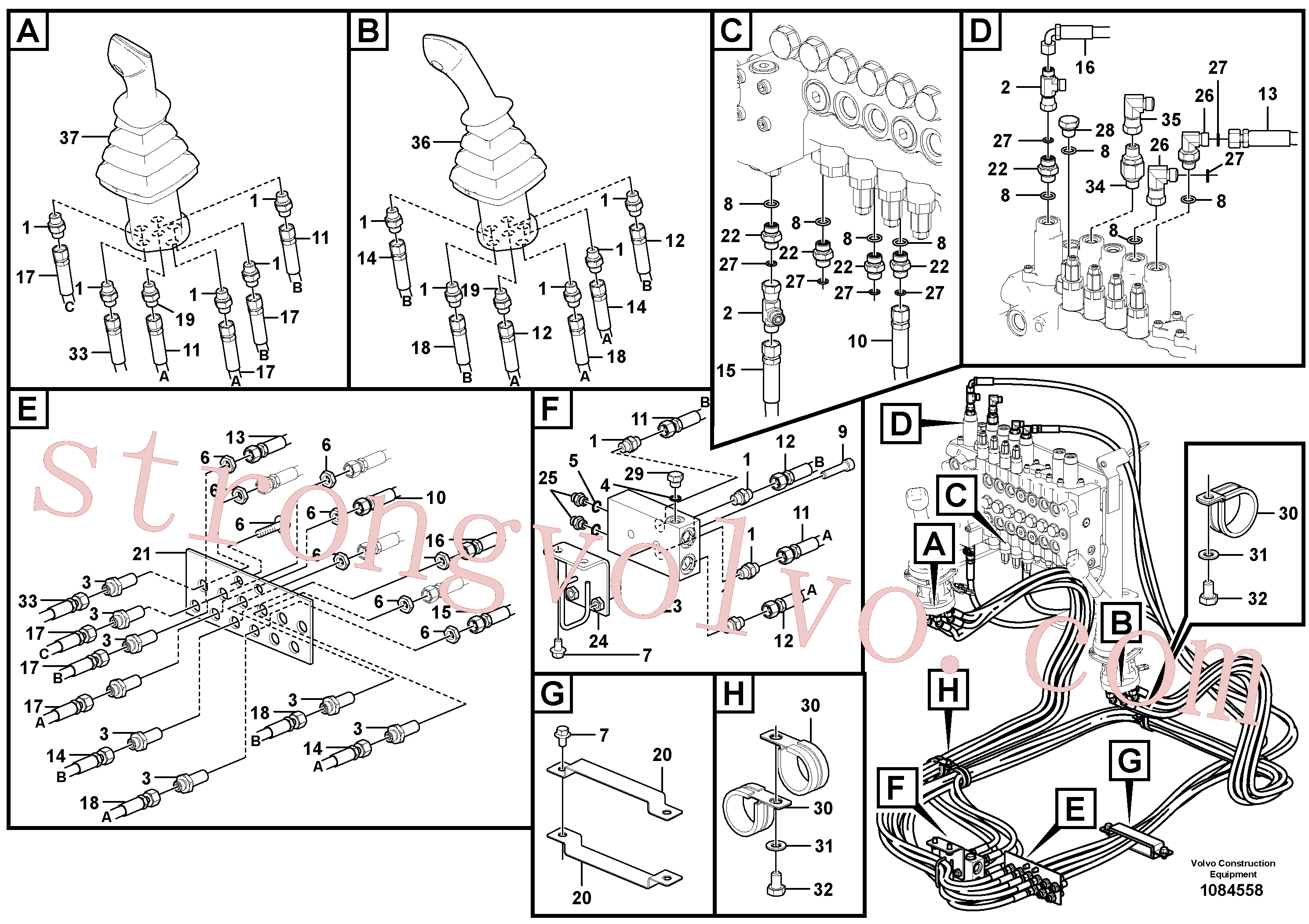 VOE14656631 Válvula controle Volvo escavadeira