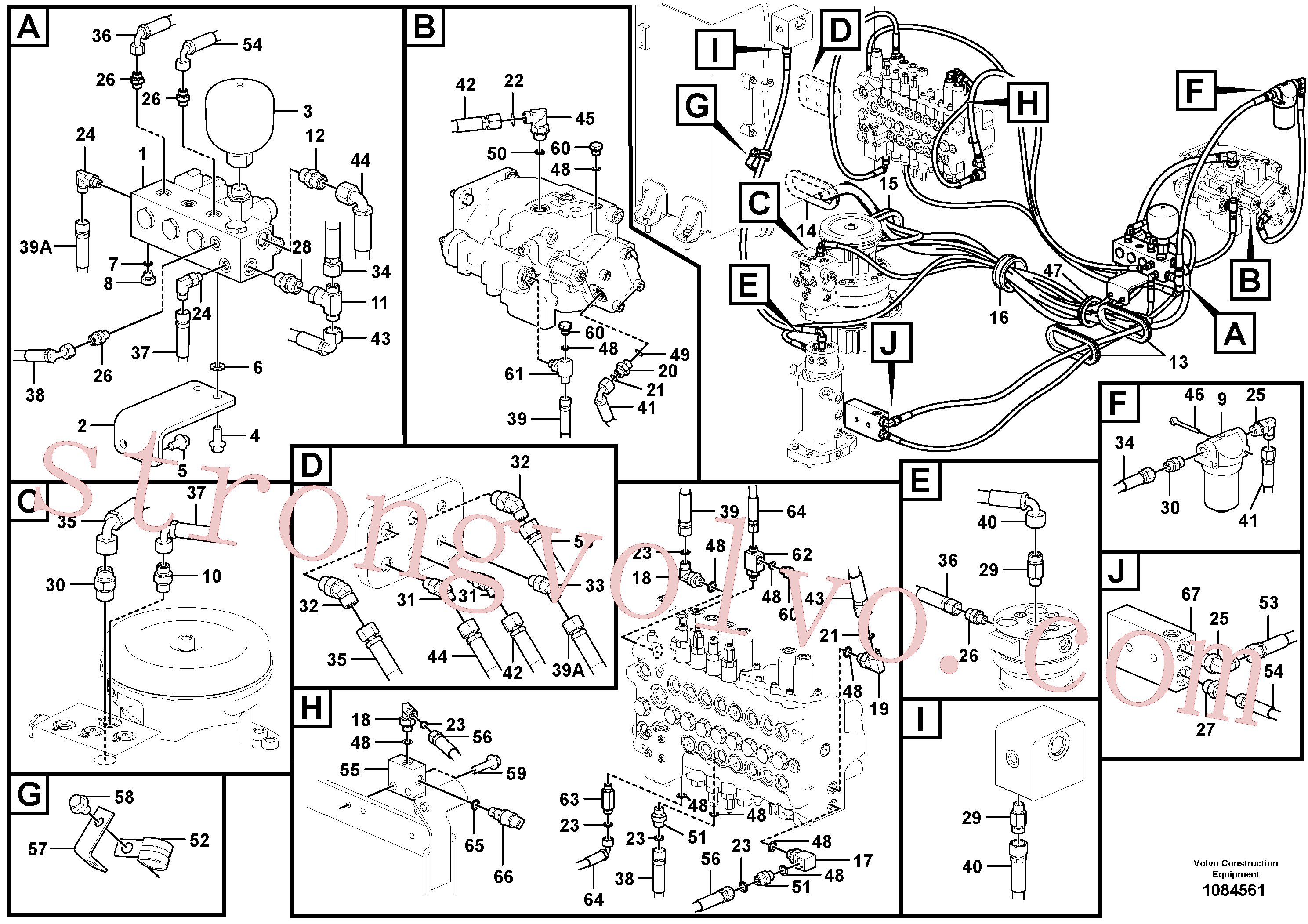 VOE14587039 Volvo Sistema servomotor, válvula de comando para pedal da válvula de comando(1084561 Montagem)