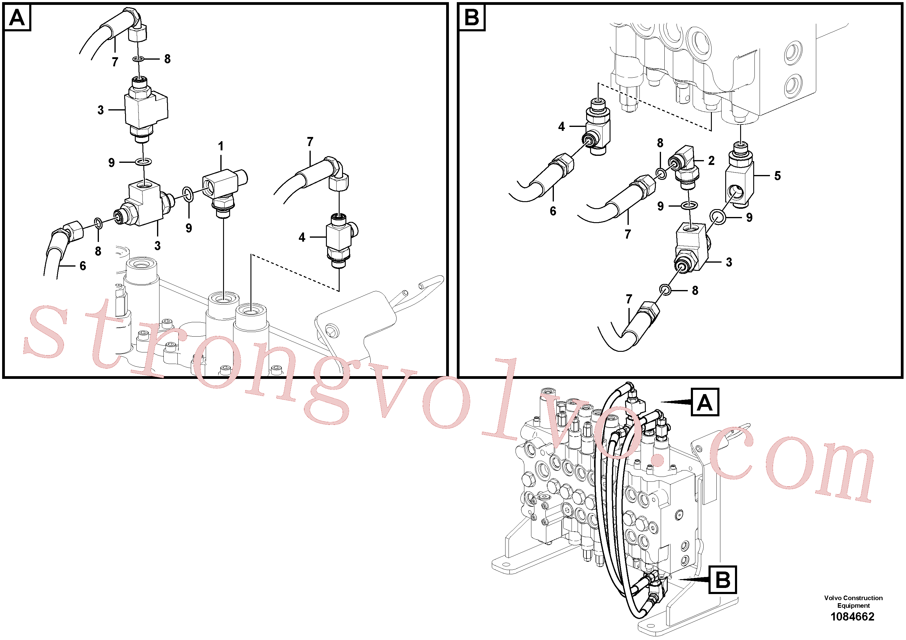 VOE4881722 Volvo Sistema servomotor, alarme de curso(1084662 Montagem)