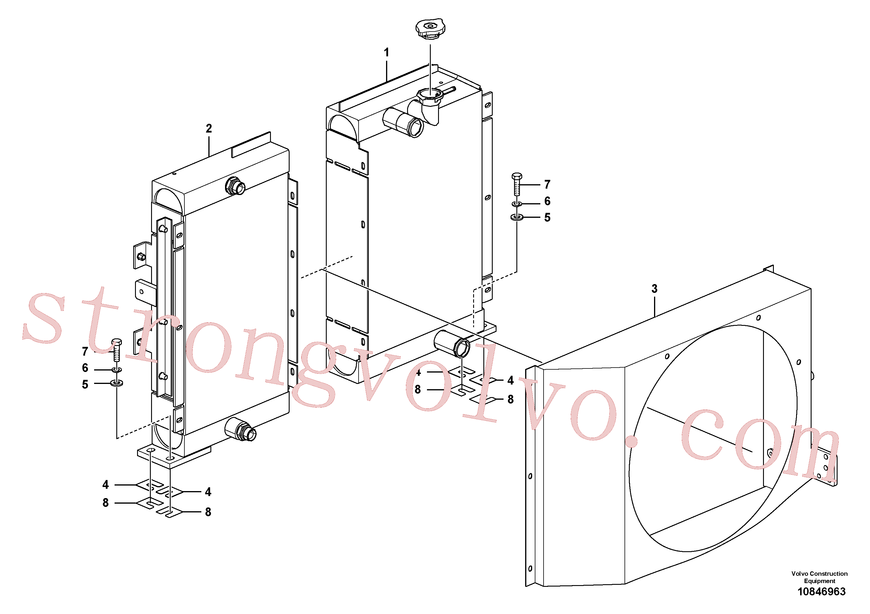 VOE14709875 Volvo Radiador(1084693 Montagem)