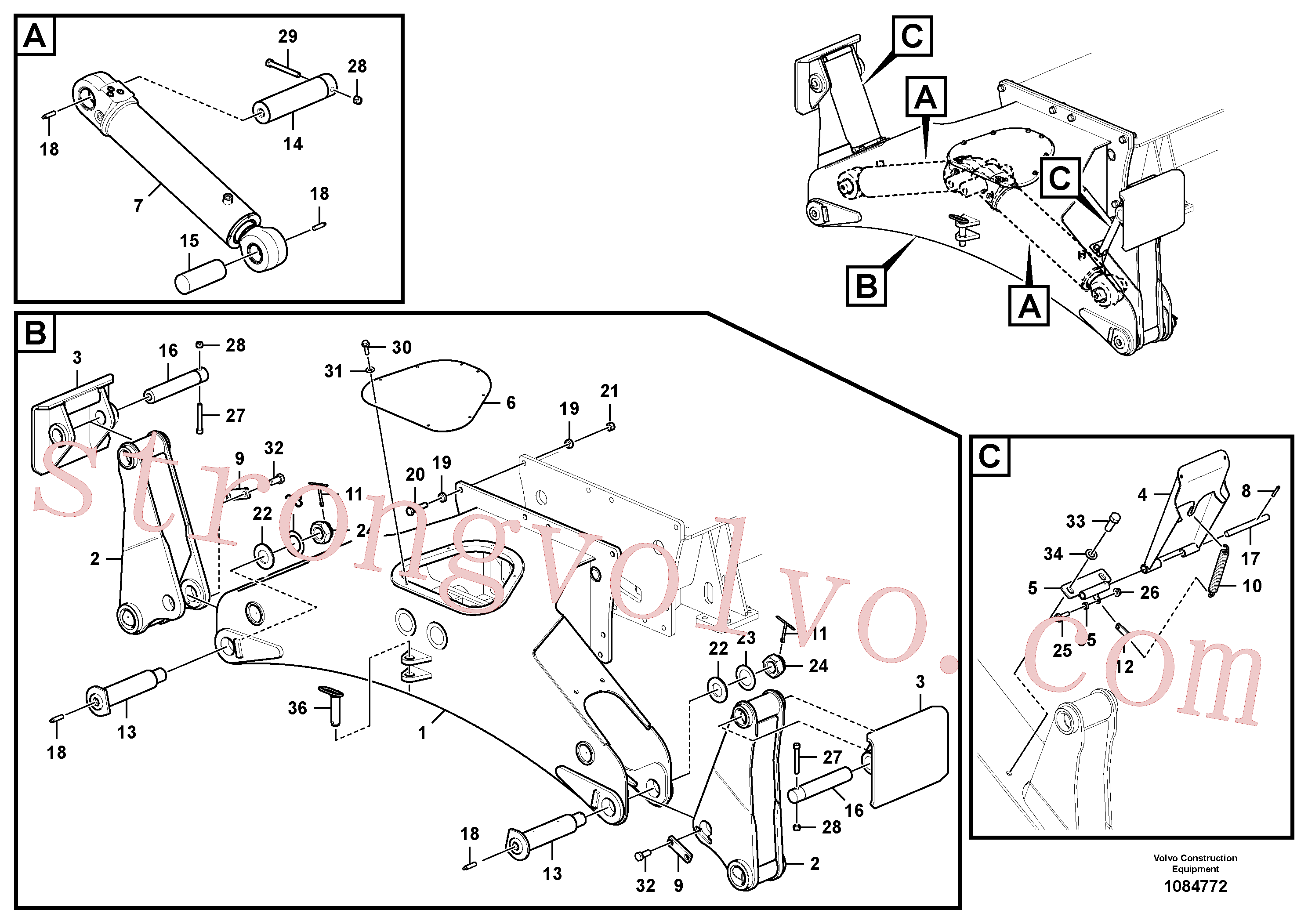 VOE907904 Volvo Pé de apoio(1084772 Montagem)