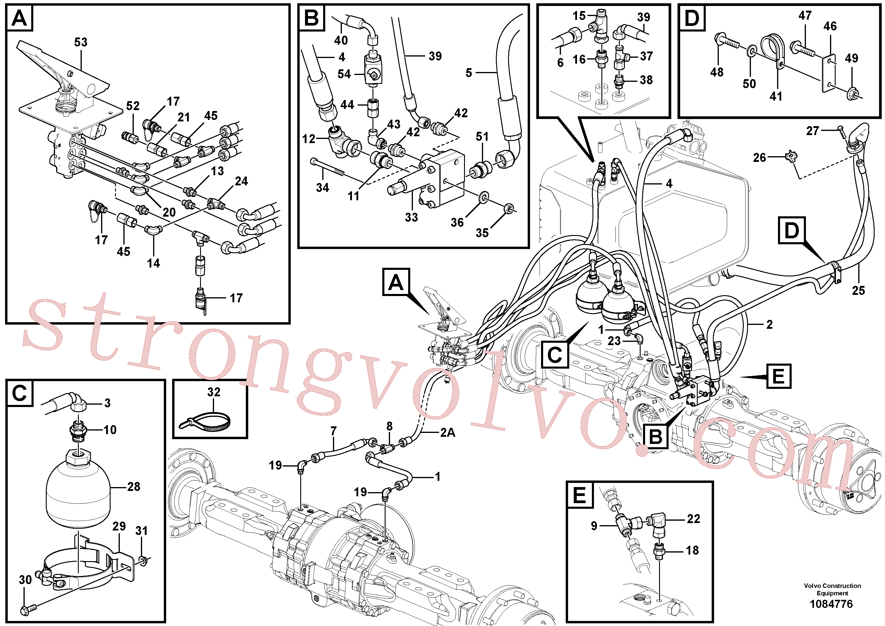 VOE936676 Volvo Linhas - bomba de armazenamento do travão(1084776 Montagem)