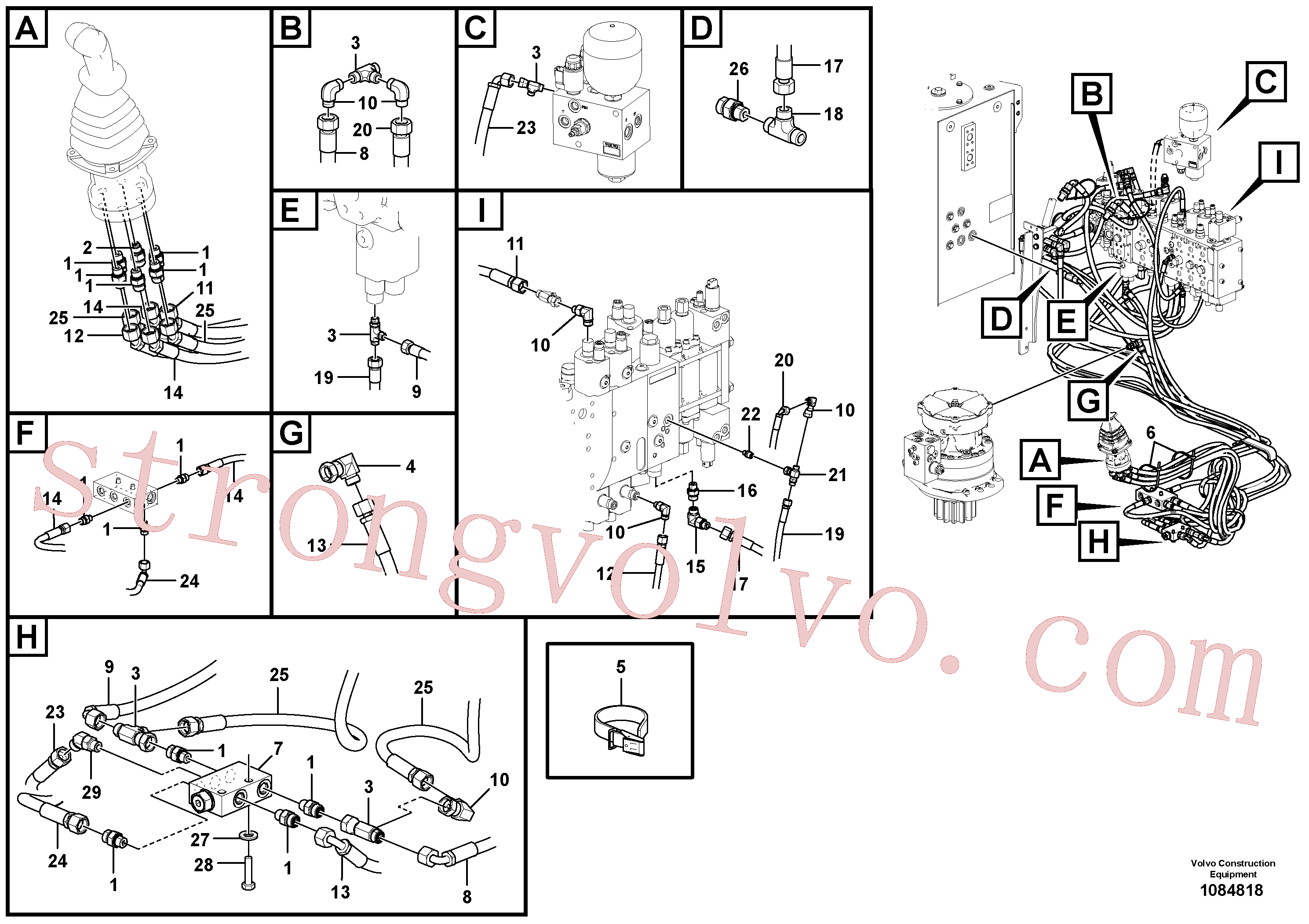 VOE14535707 Volvo Sistema servomotor, válvula de comando para válvula de comando à distância(1084818 Montagem)