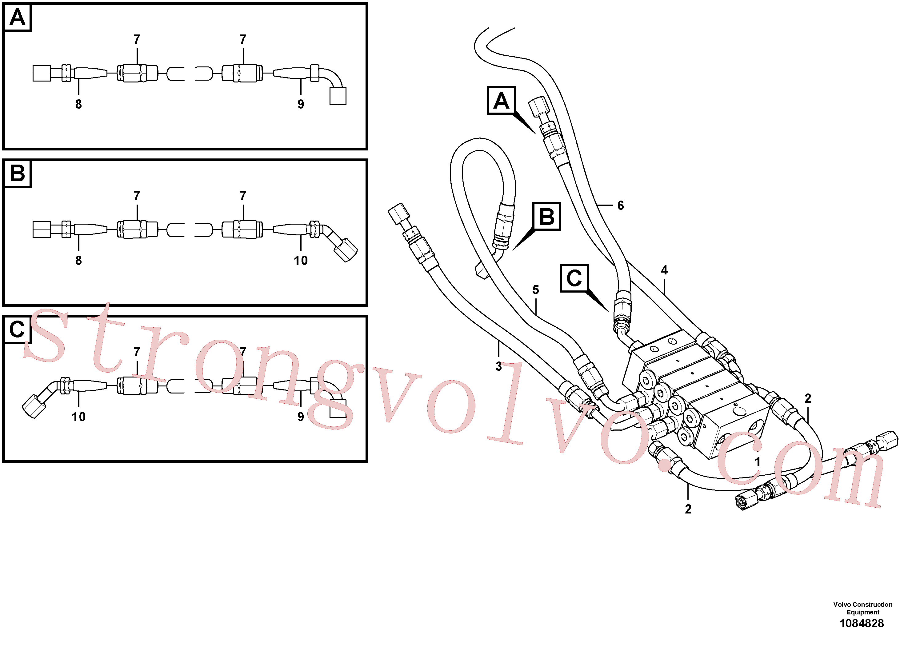 VOE14386916 Volvo Conjunto distribuidor, braço(1084828 Montagem)