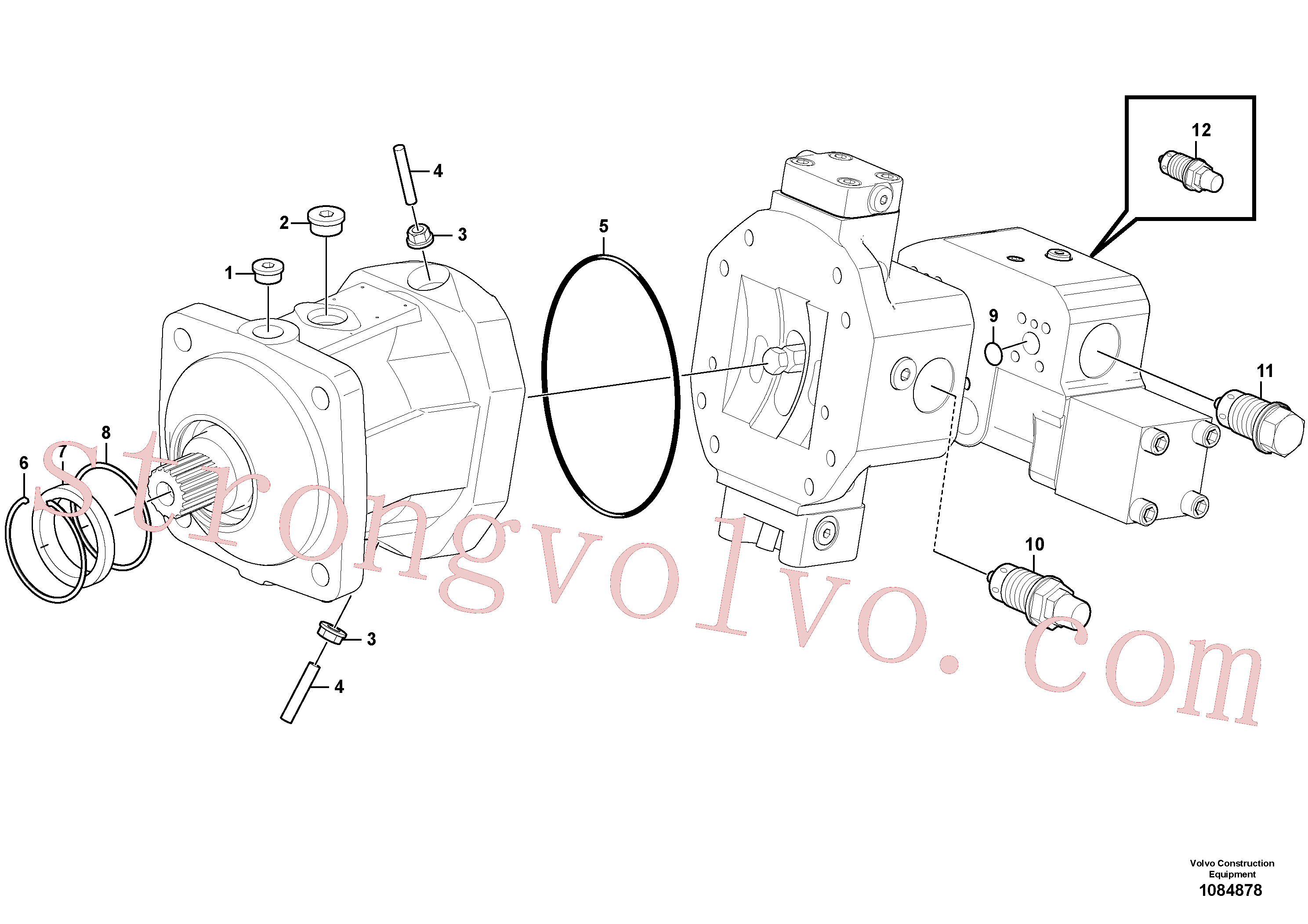 VOE15106568 Volvo Motor de deslocação(1084878 Montagem)