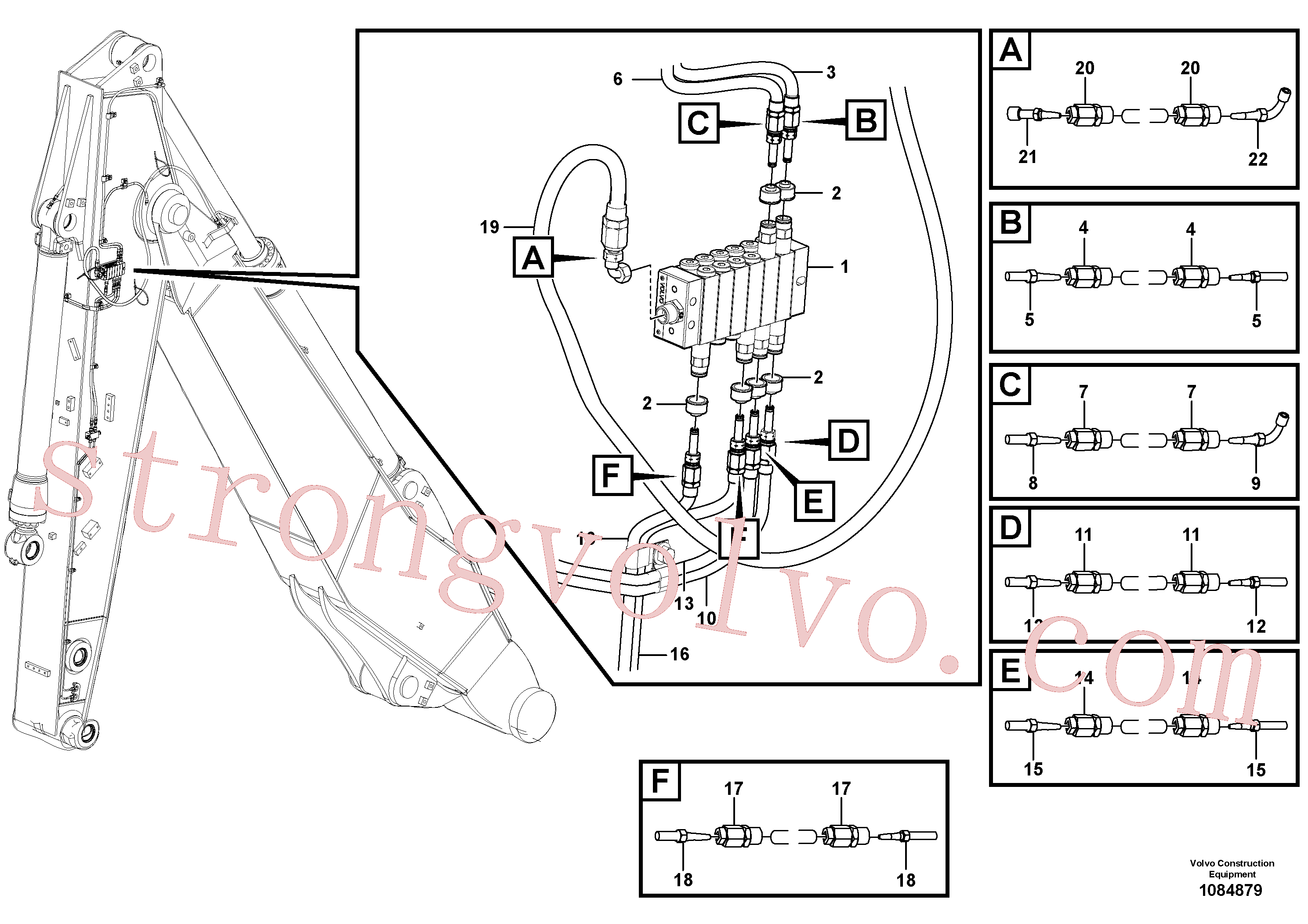 VOE14631977 Volvo Conjunto distribuidor, braço(1084879 Montagem)
