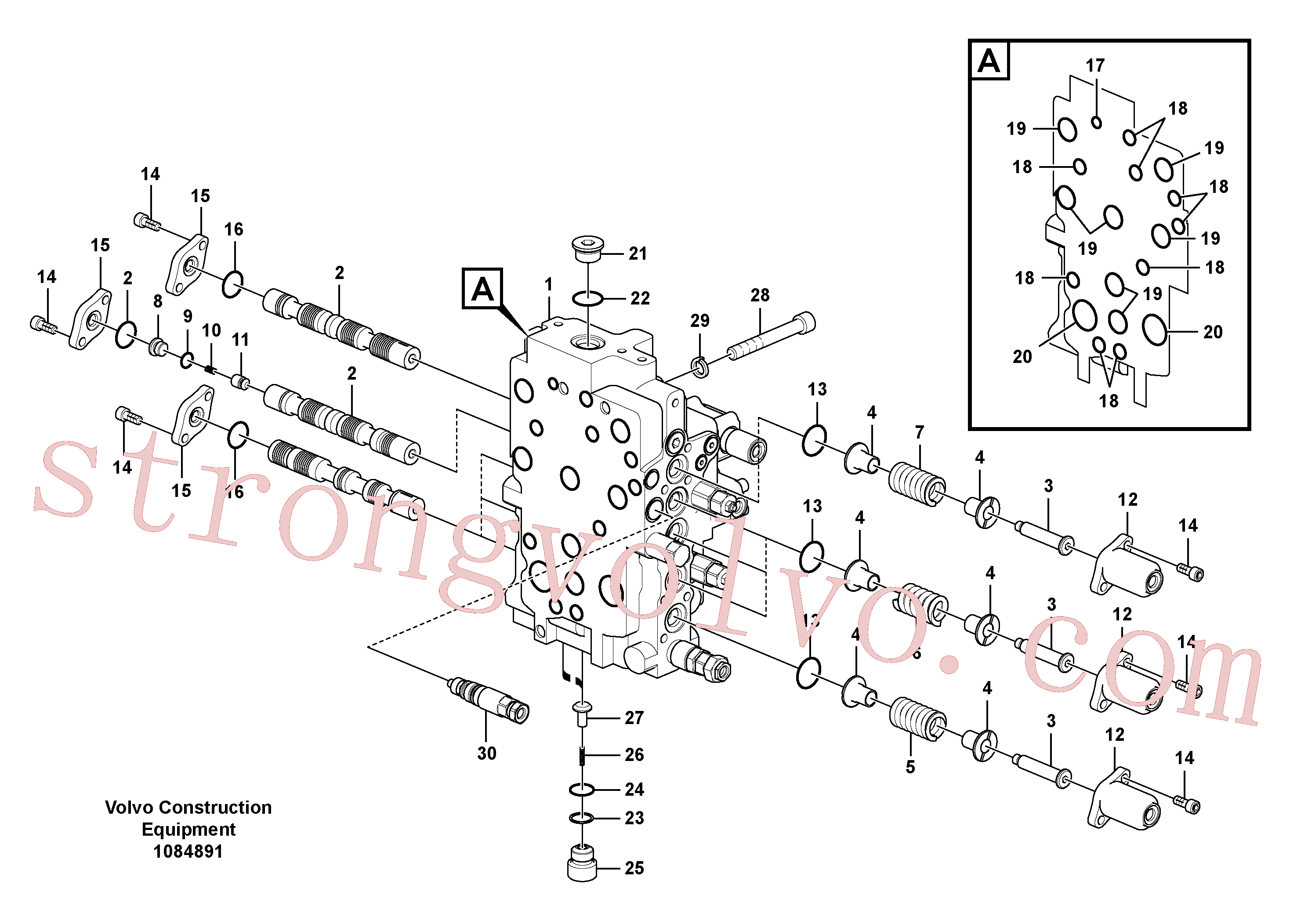 VOE14552453 Volvo Válvula mestra de comando(1084891 Montagem)