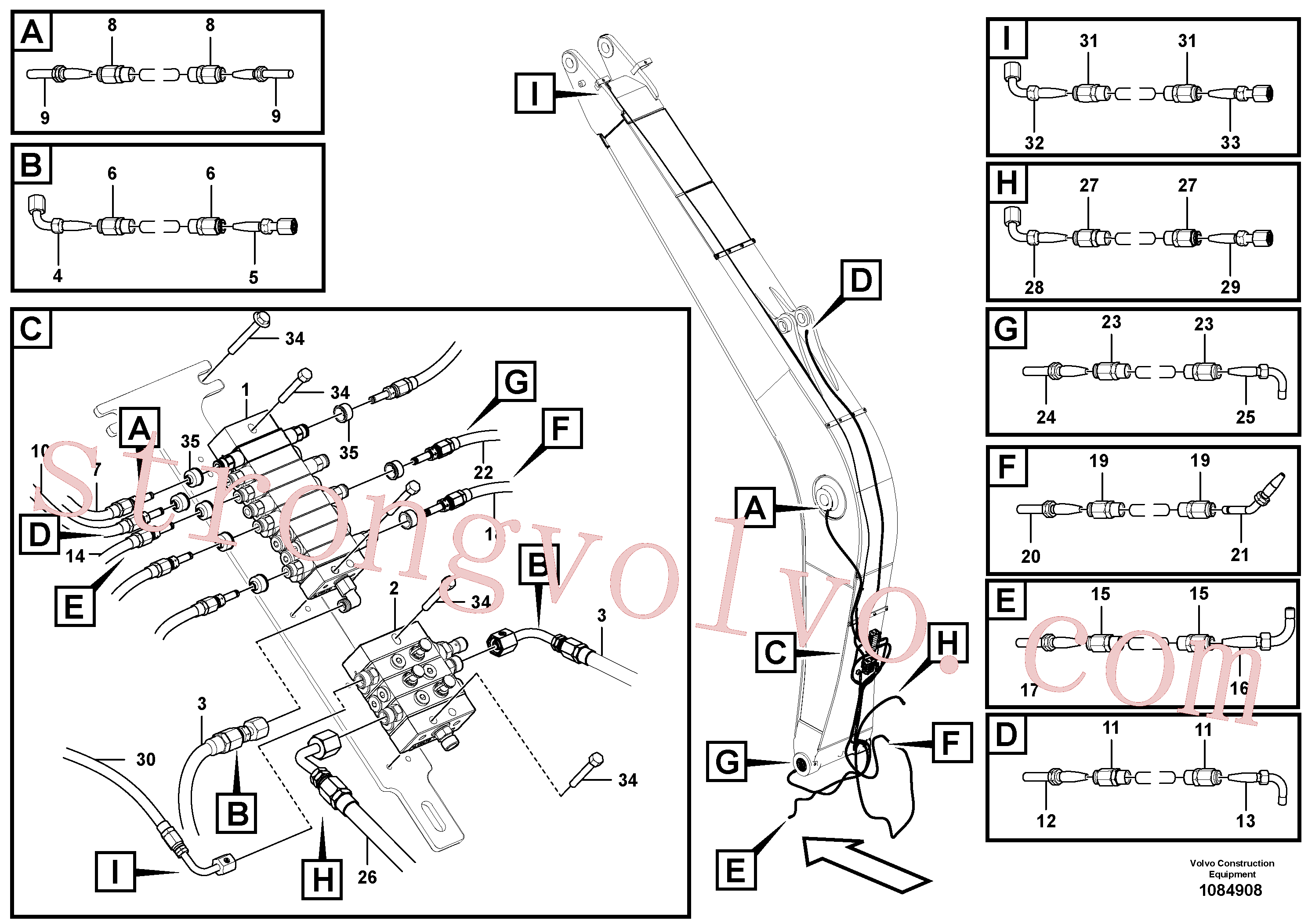 VOE955277 Volvo Conjunto distribuidor, lança(1084908 Montagem)