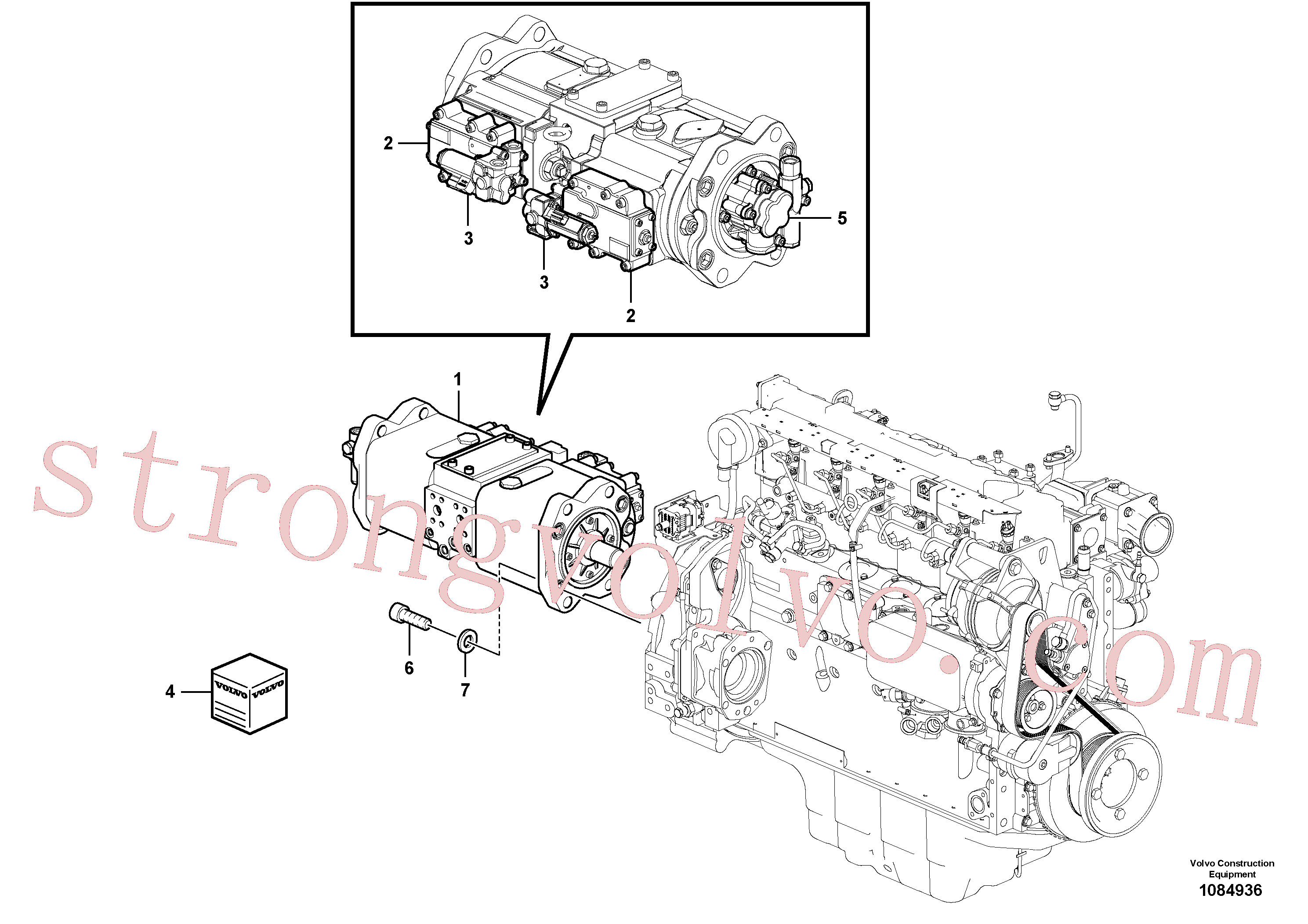 VOE14643263 Volvo Instalação da bomba(1084936 Montagem)
