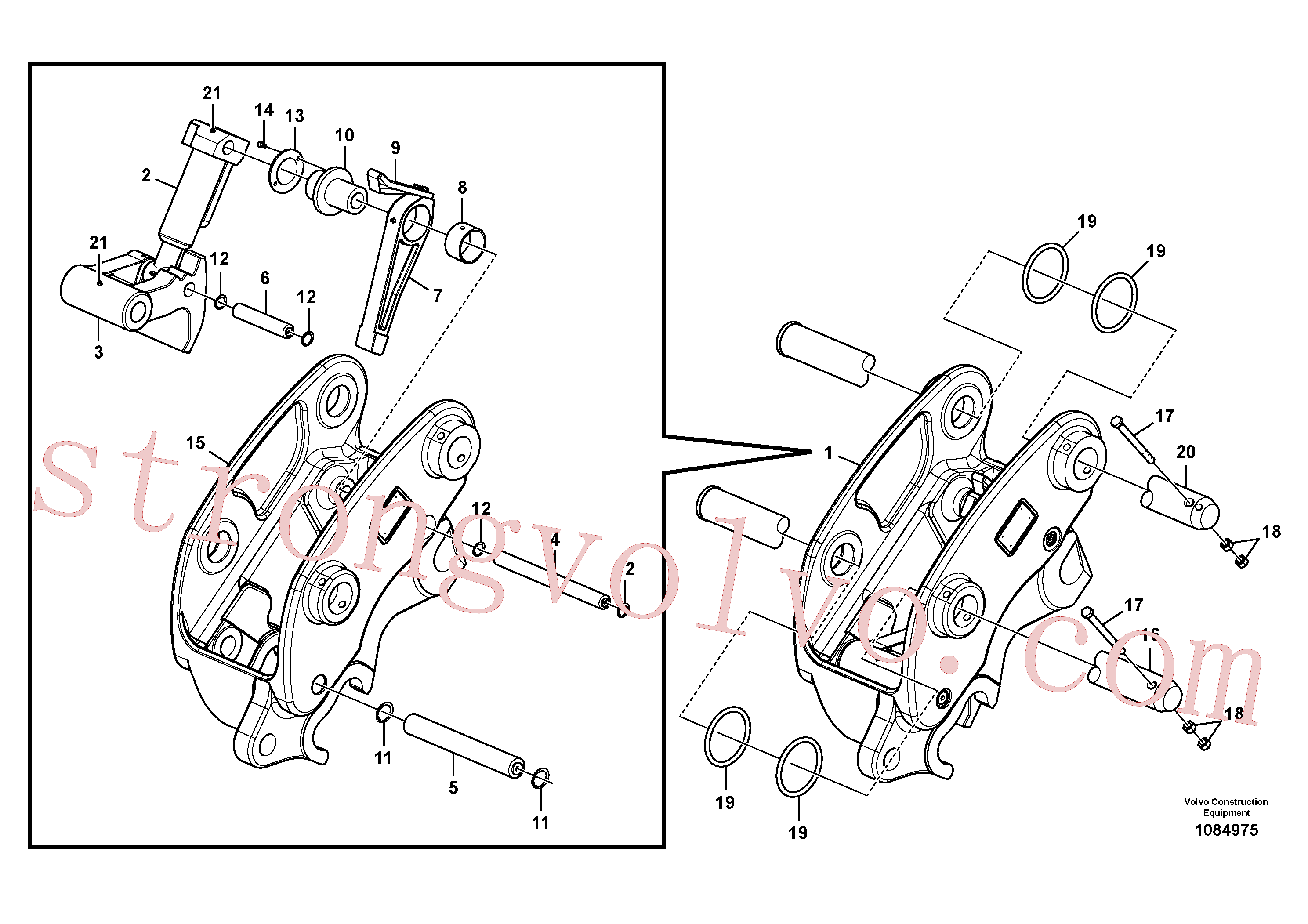 VOE14547913 Volvo Suporte de acoplamento, QuickFit(1084975 Montagem)
