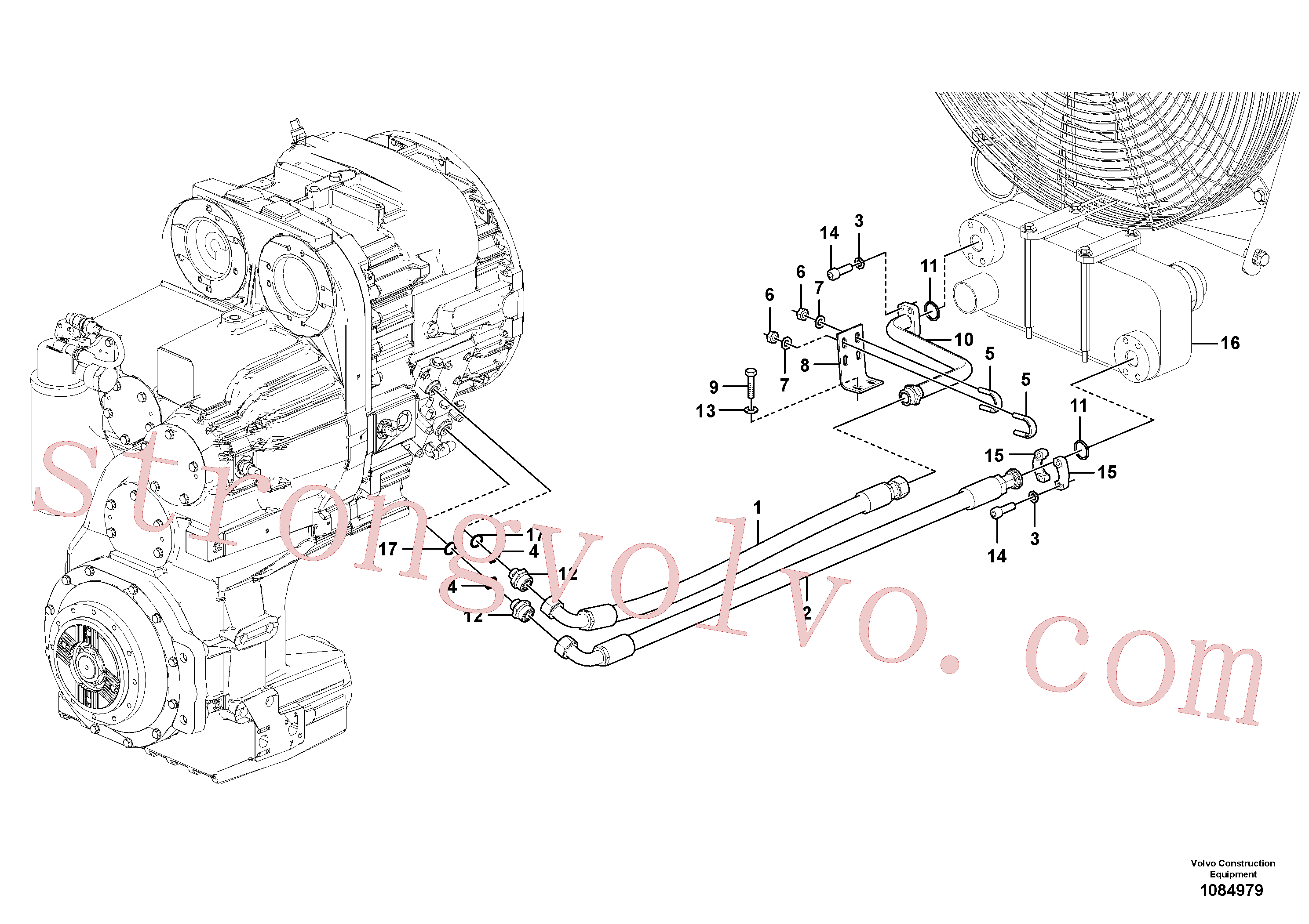 VOE15042418 Volvo Refrigerador de óleo(1084979 Montagem)