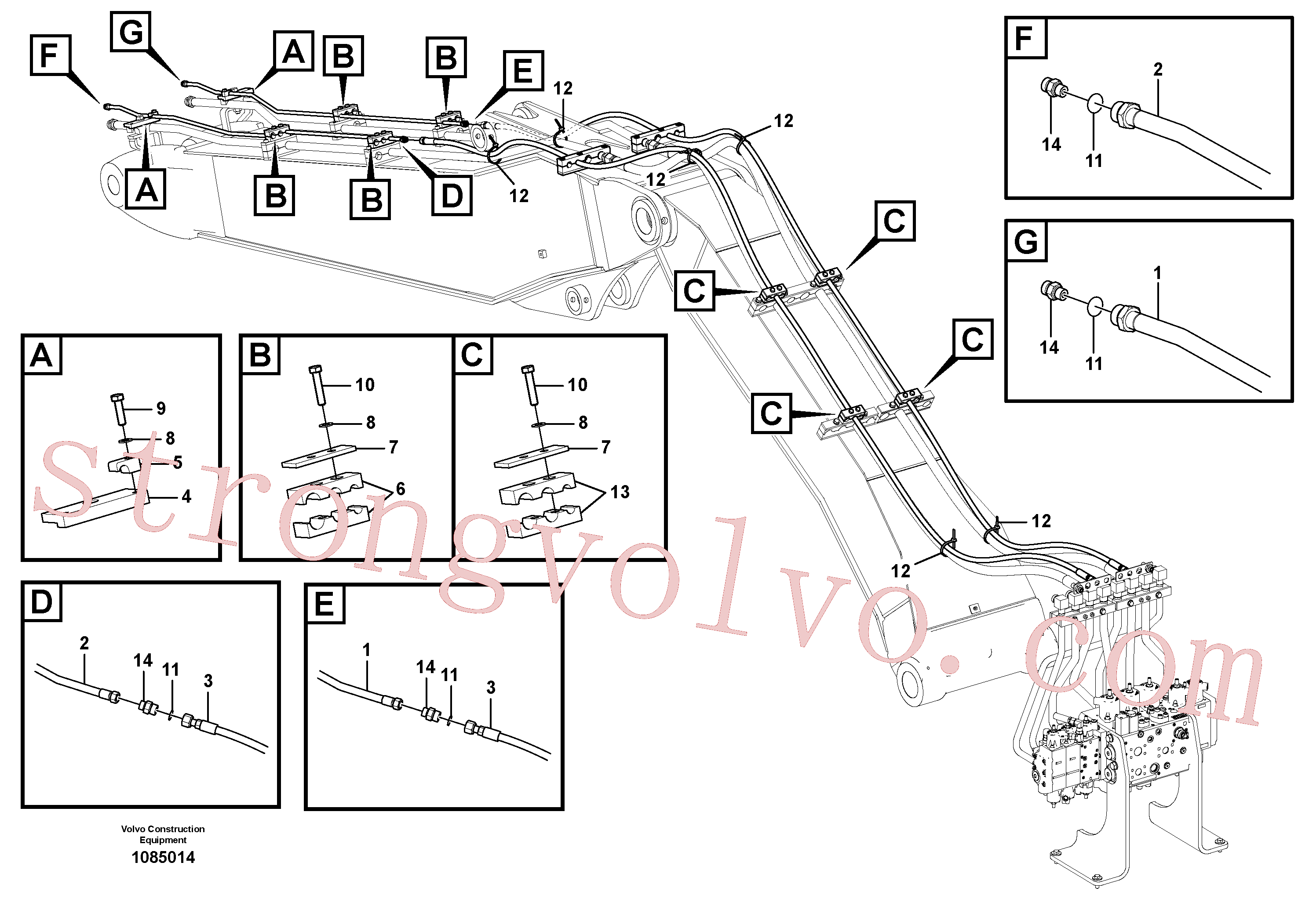 VOE938685 Mangueira completa Volvo escavadeira