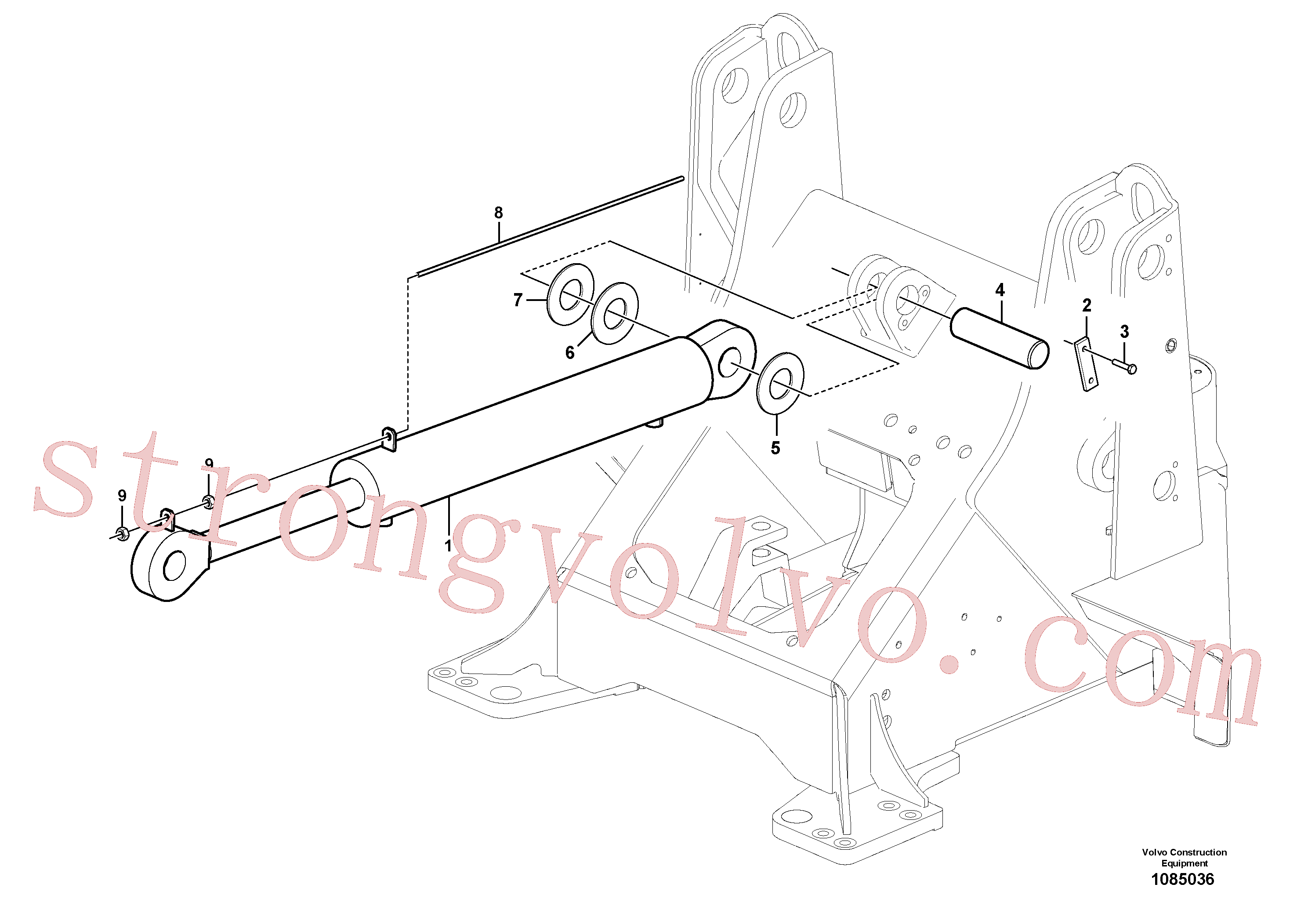 ZM2809646 Volvo Cilindro hidráulico, rotação(1085036 Montagem)
