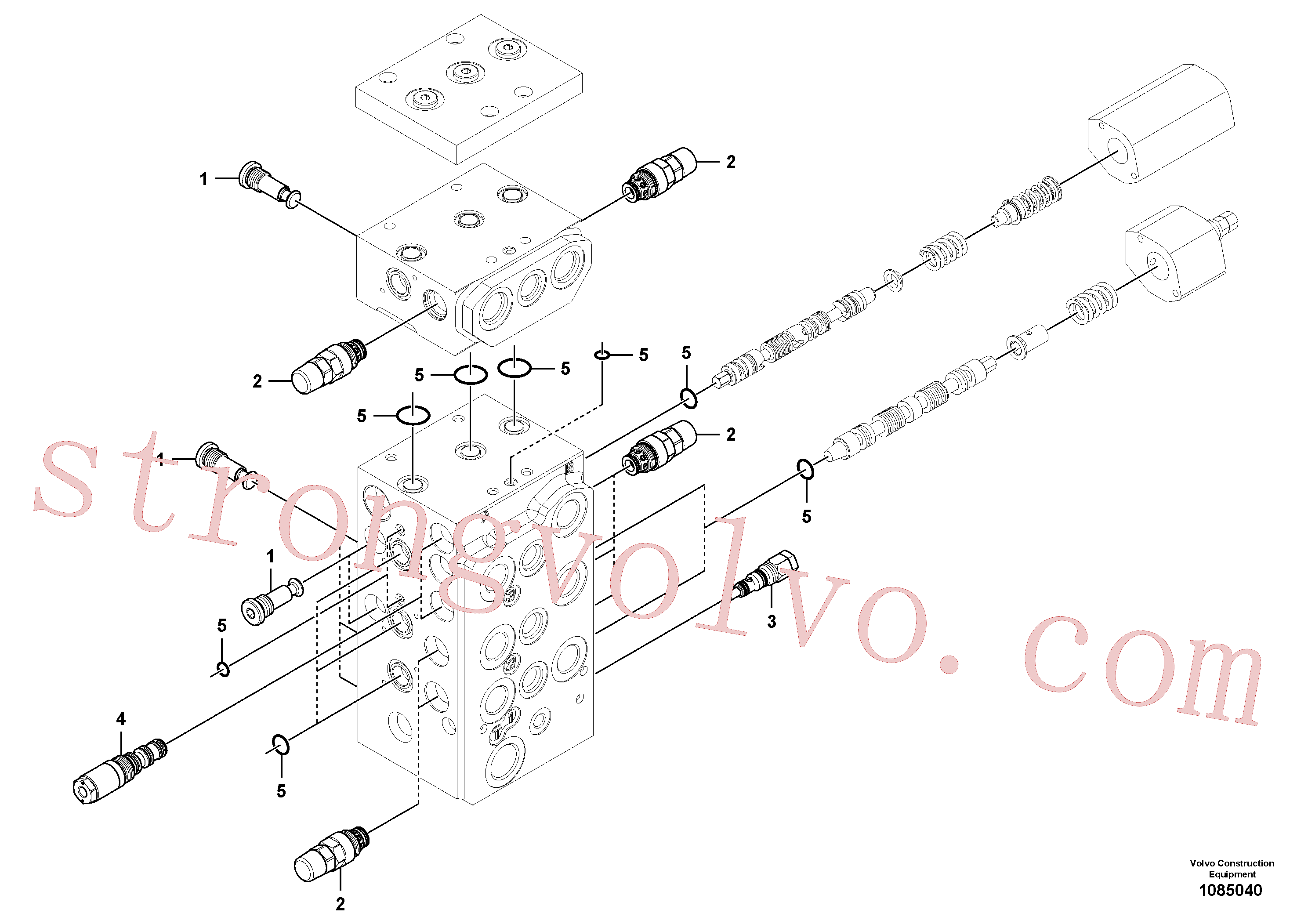 VOE17252615 Volvo Válvula de comando(1085040 Montagem)