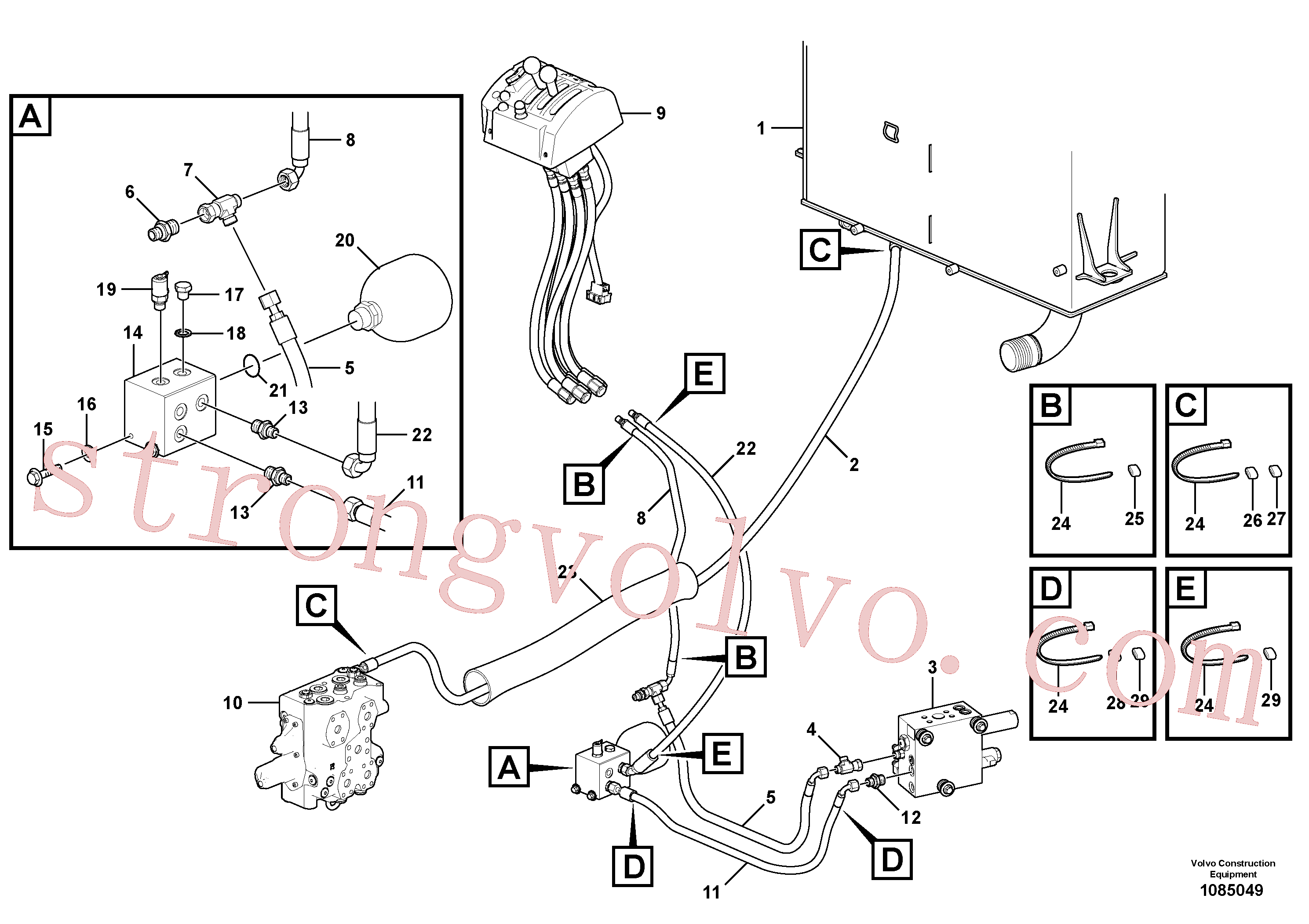 VOE15062157 Volvo Servomotor - hidráulico(1085049 Montagem)