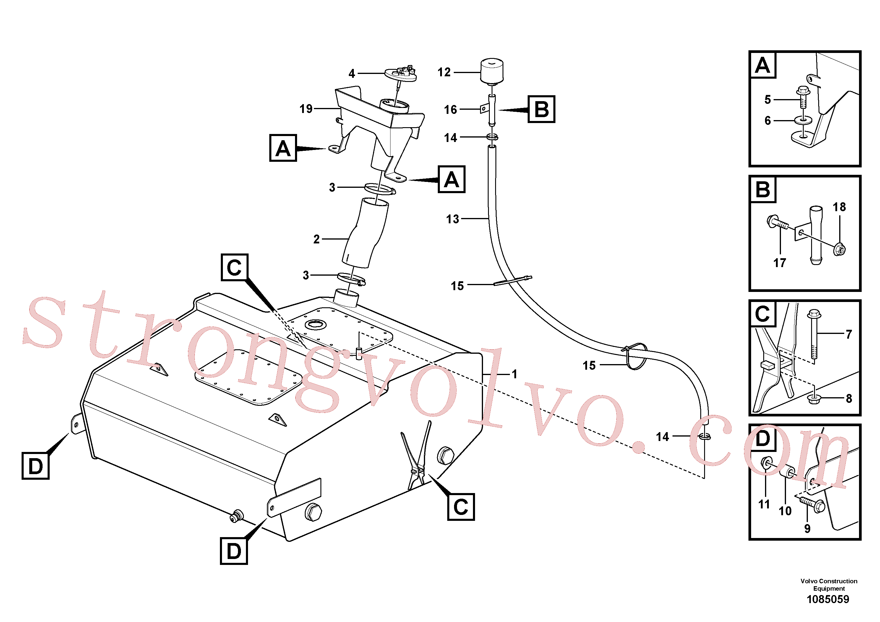 China Made VOE60113617 Luva espaçadora Volvo Acessórios para escavadeira