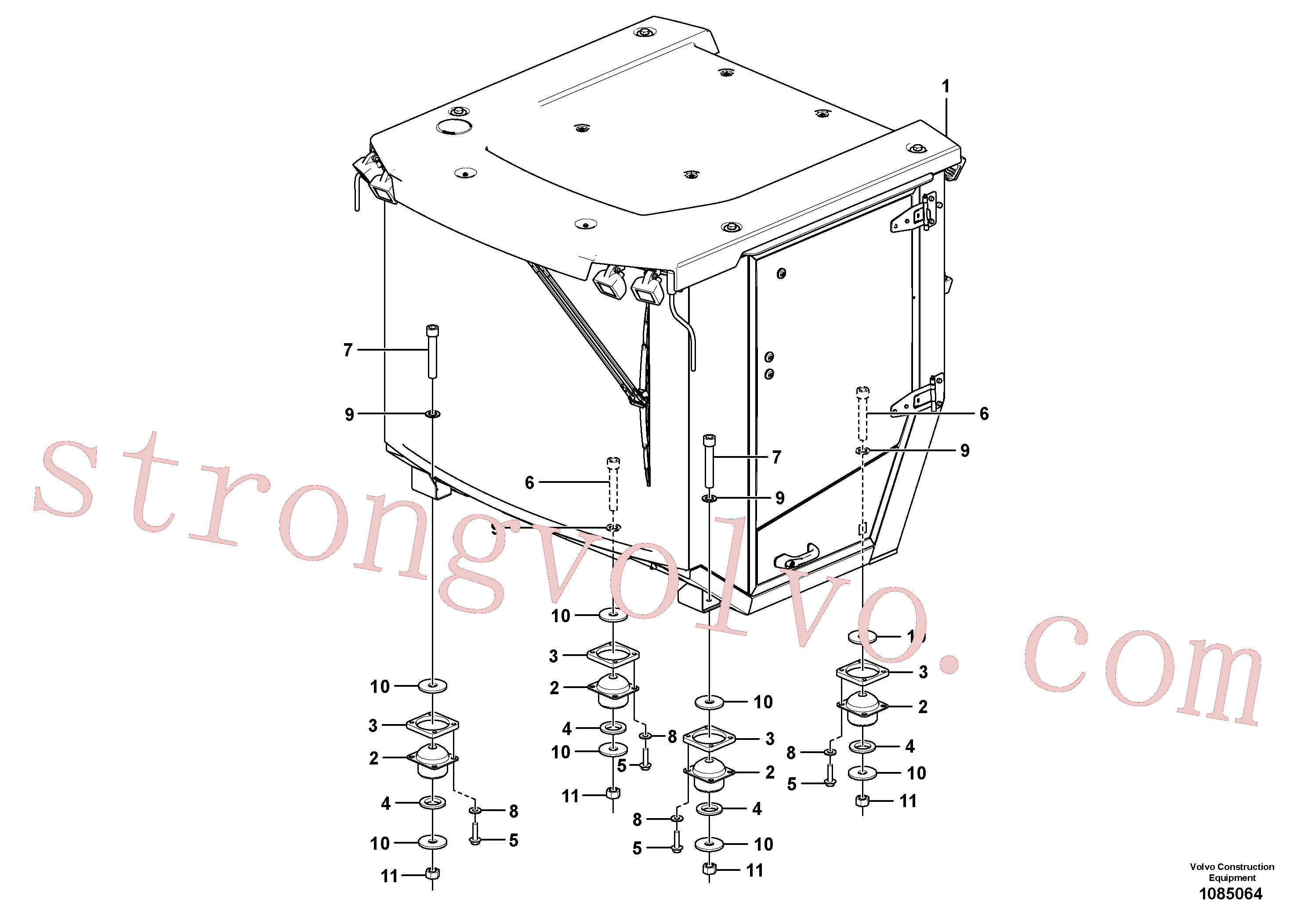RM96726385 Volvo Apoio da cabina(1085064 Montagem)