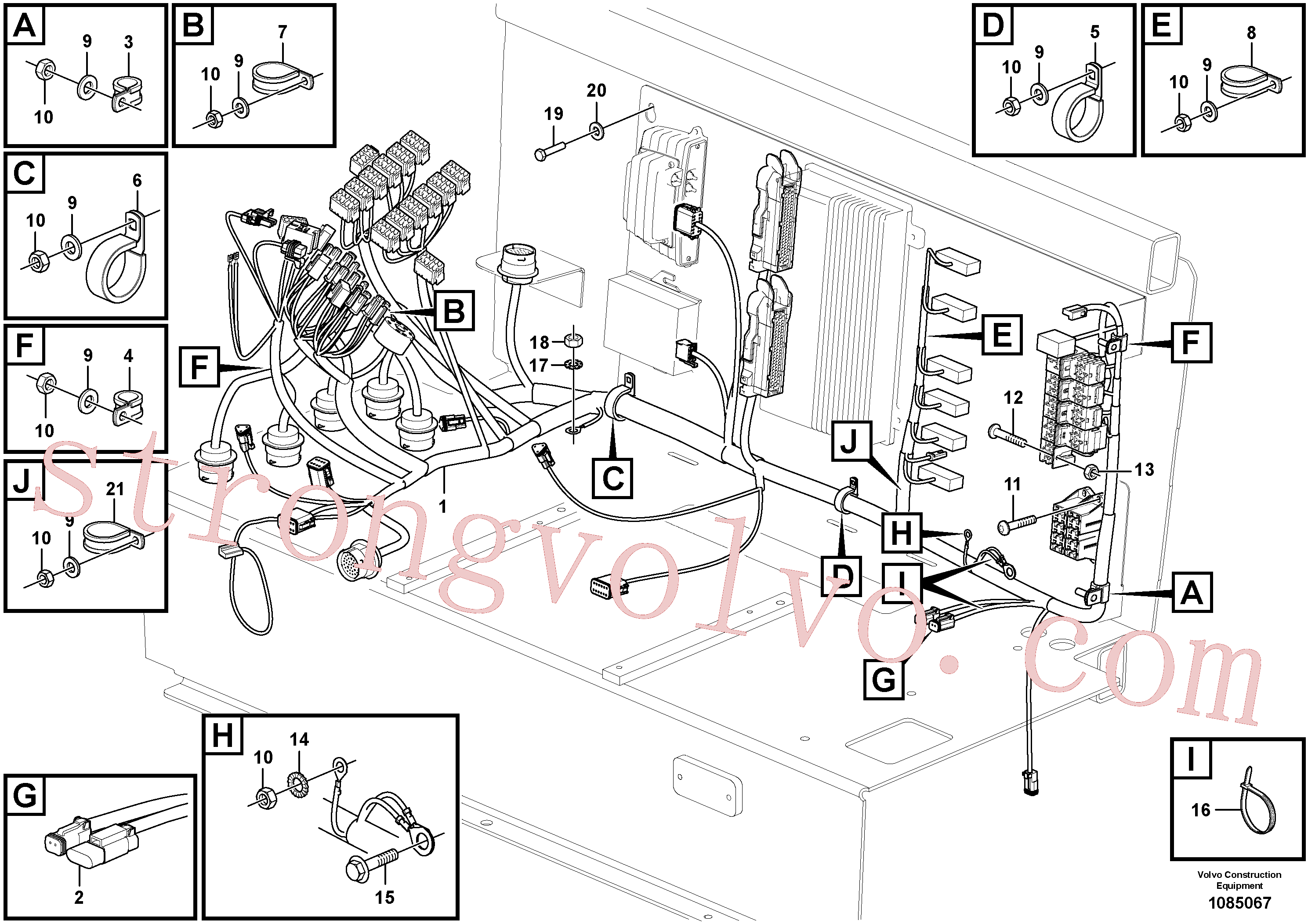 VOE21244698 Volvo Quadro de circuitos, Cablagem, painel de comando(1085067 Montagem)