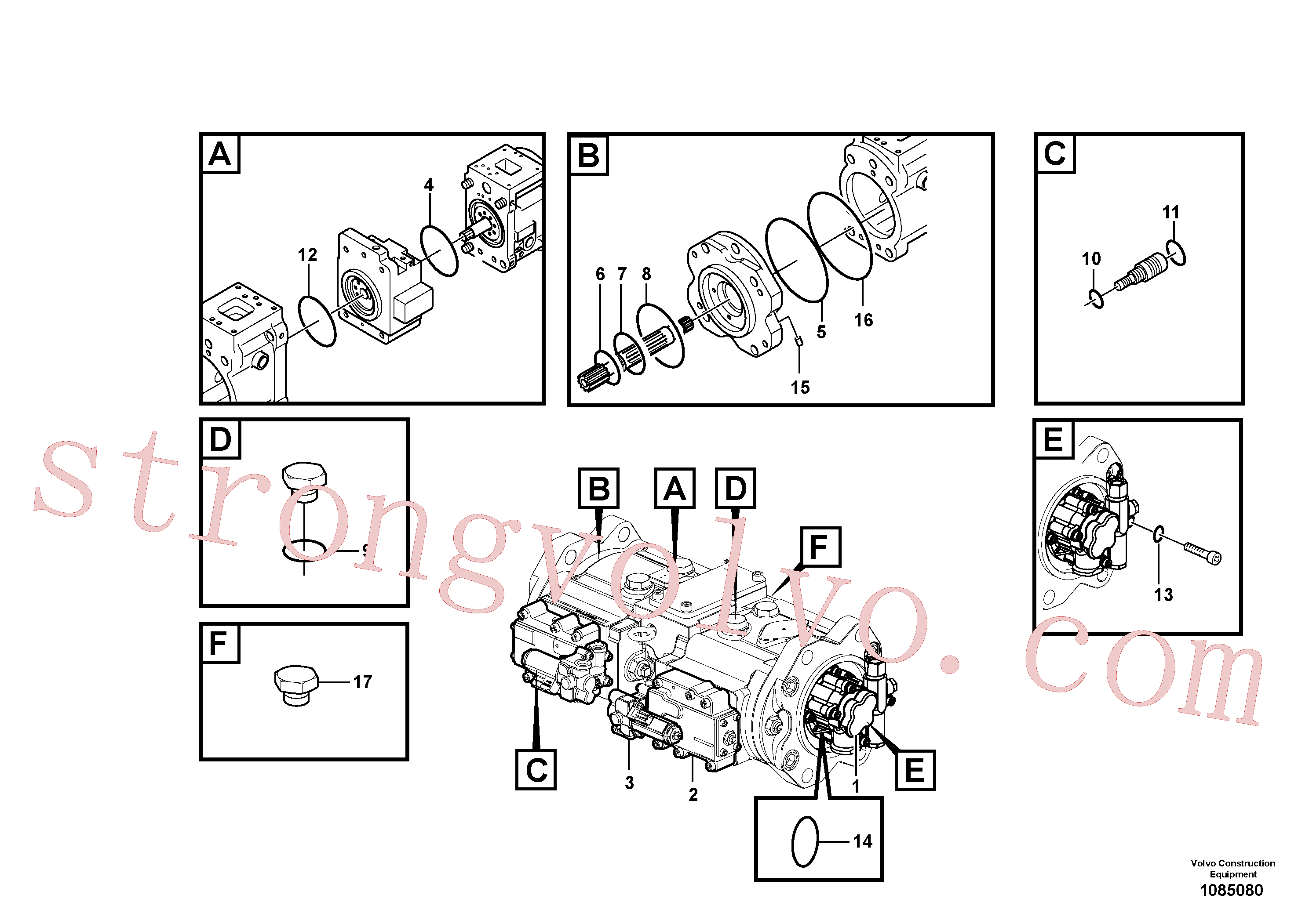 VOE14703981 Jogo do regulador Volvo escavadeira