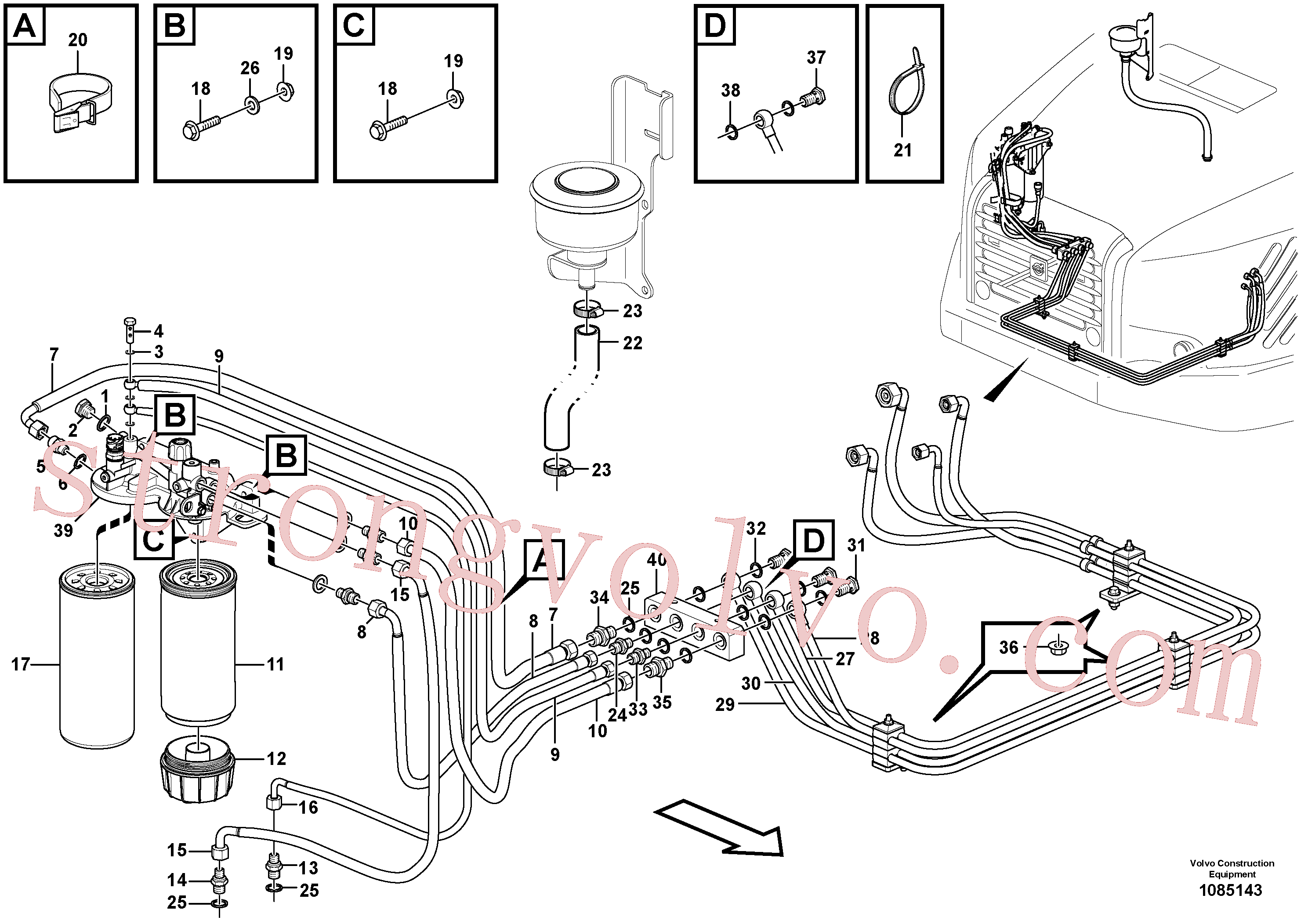 China Made VOE11055605 Arruela simples Volvo Acessórios para escavadeira
