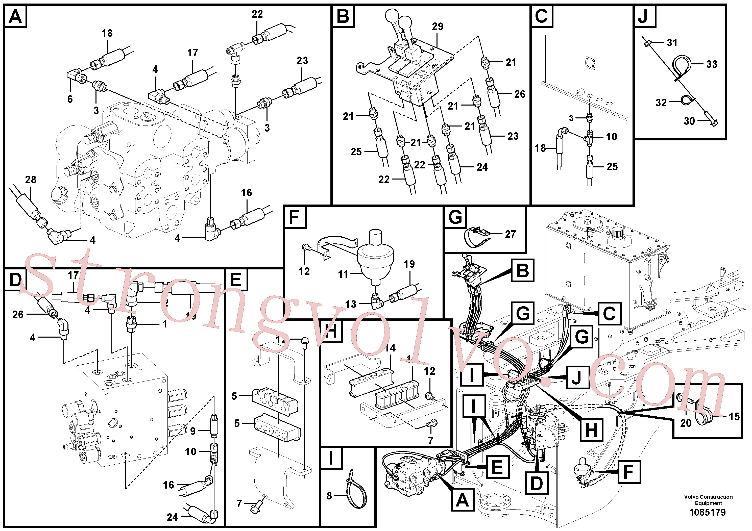 VOE15018776 Volvo Servomotor - hidráulico(1085179 Montagem)