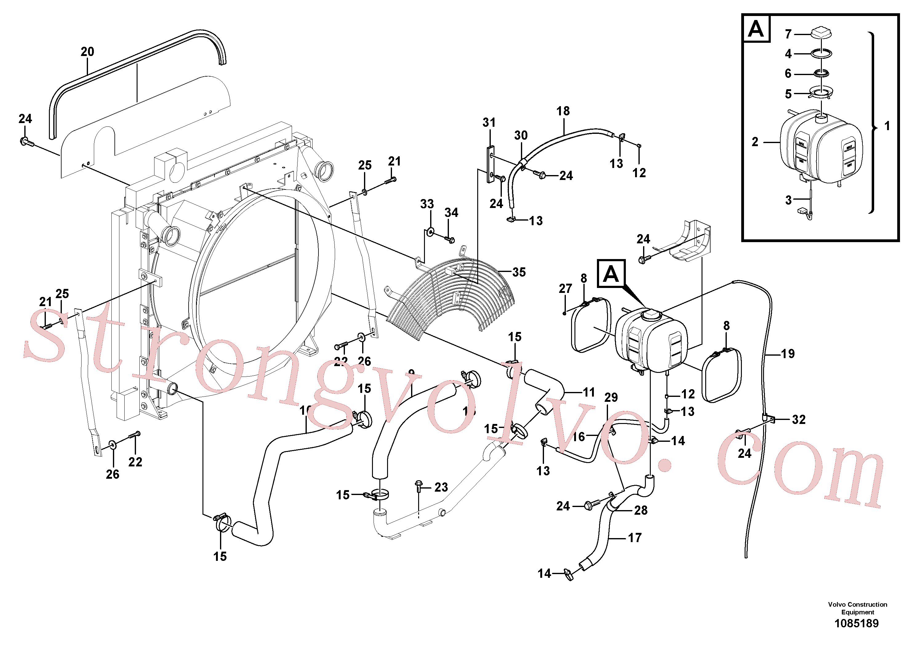 VOE14528958 Volvo Sistema de arrefecimento(1085189 Montagem)