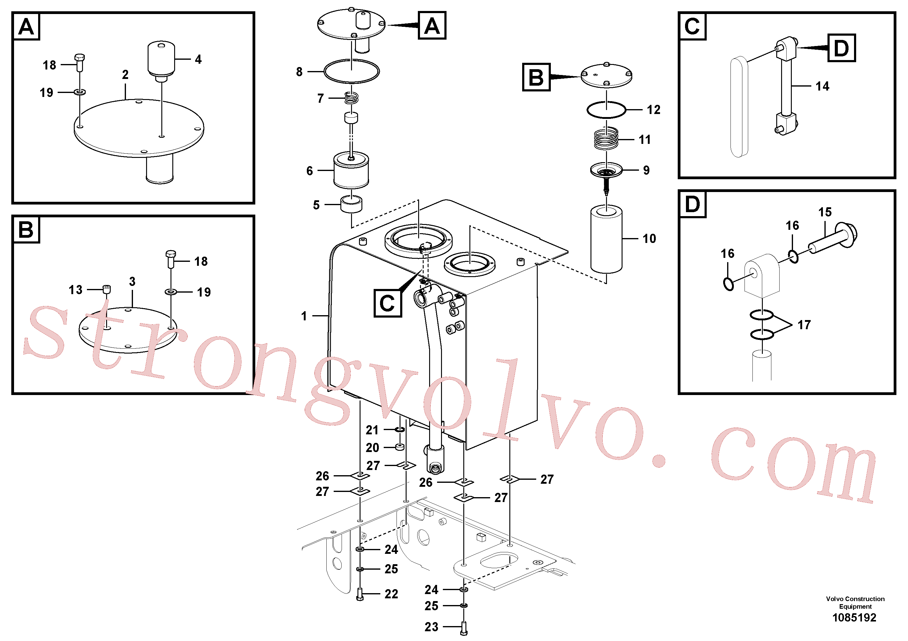VOE14709875 Volvo Depósito de óleo hidráulico(1085192 Montagem)