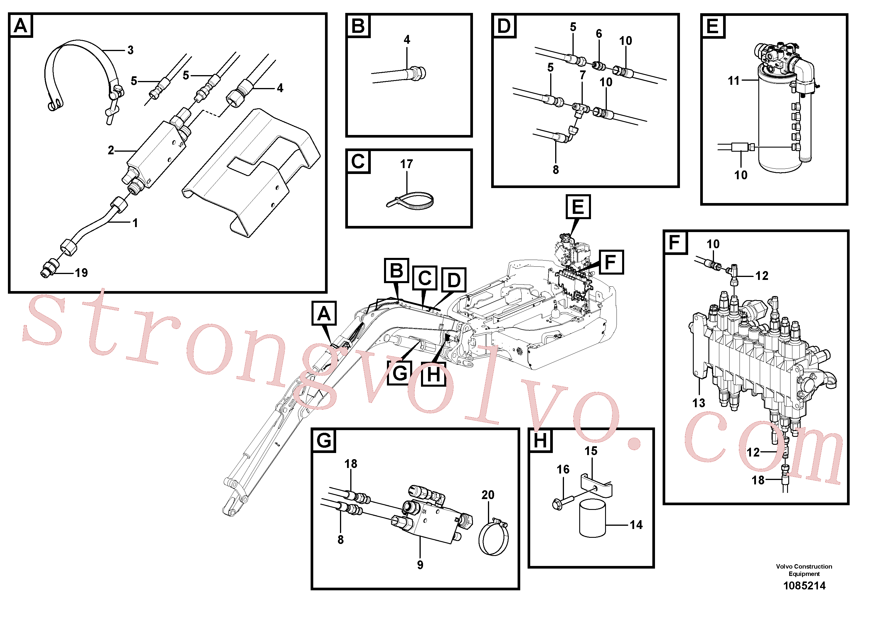 VOE11806392 Volvo Hidráulica de serviço, válvulas(1085214 Montagem)