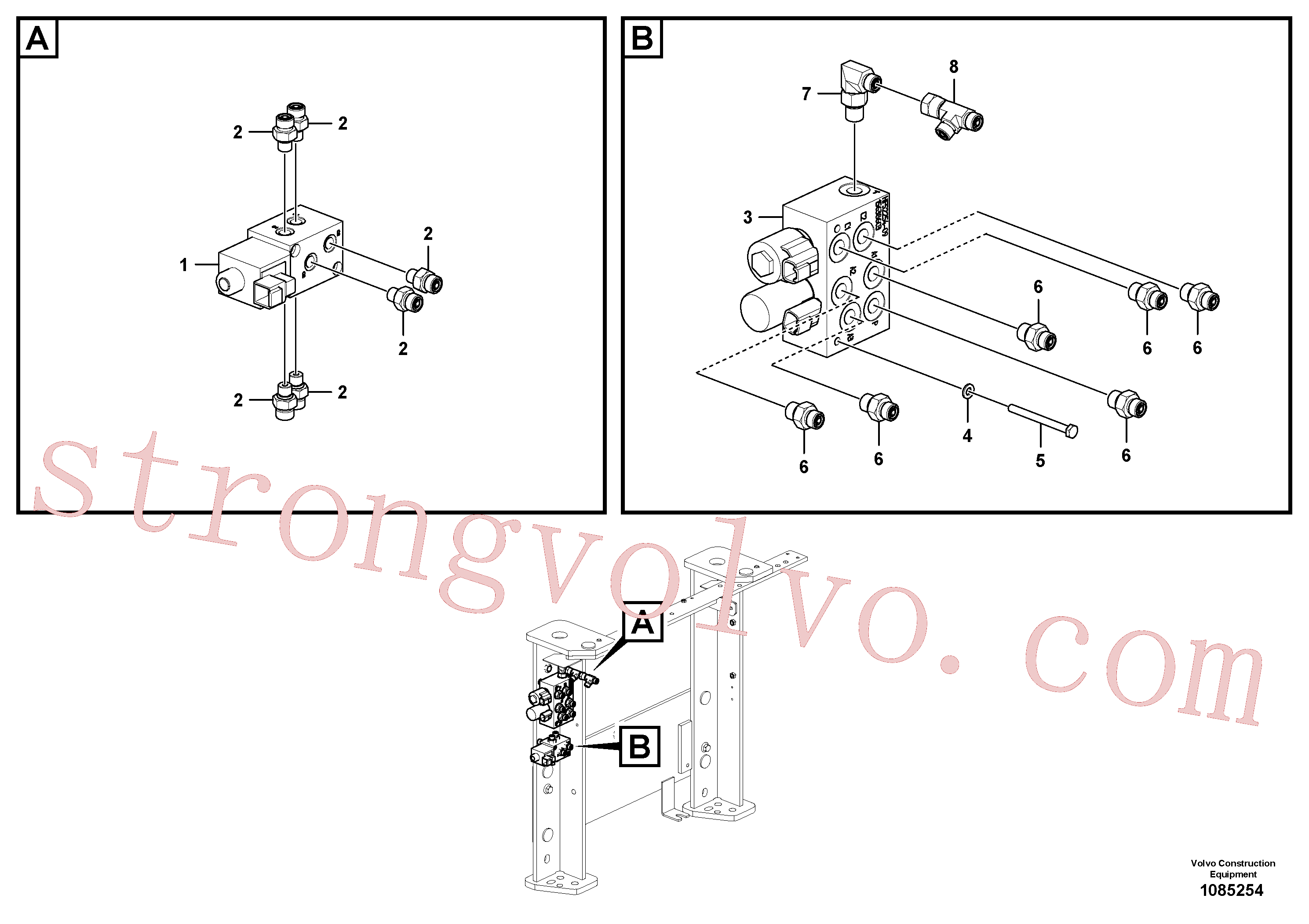 VOE11801687 Volvo Válvula hidráulica(1085254 Montagem)