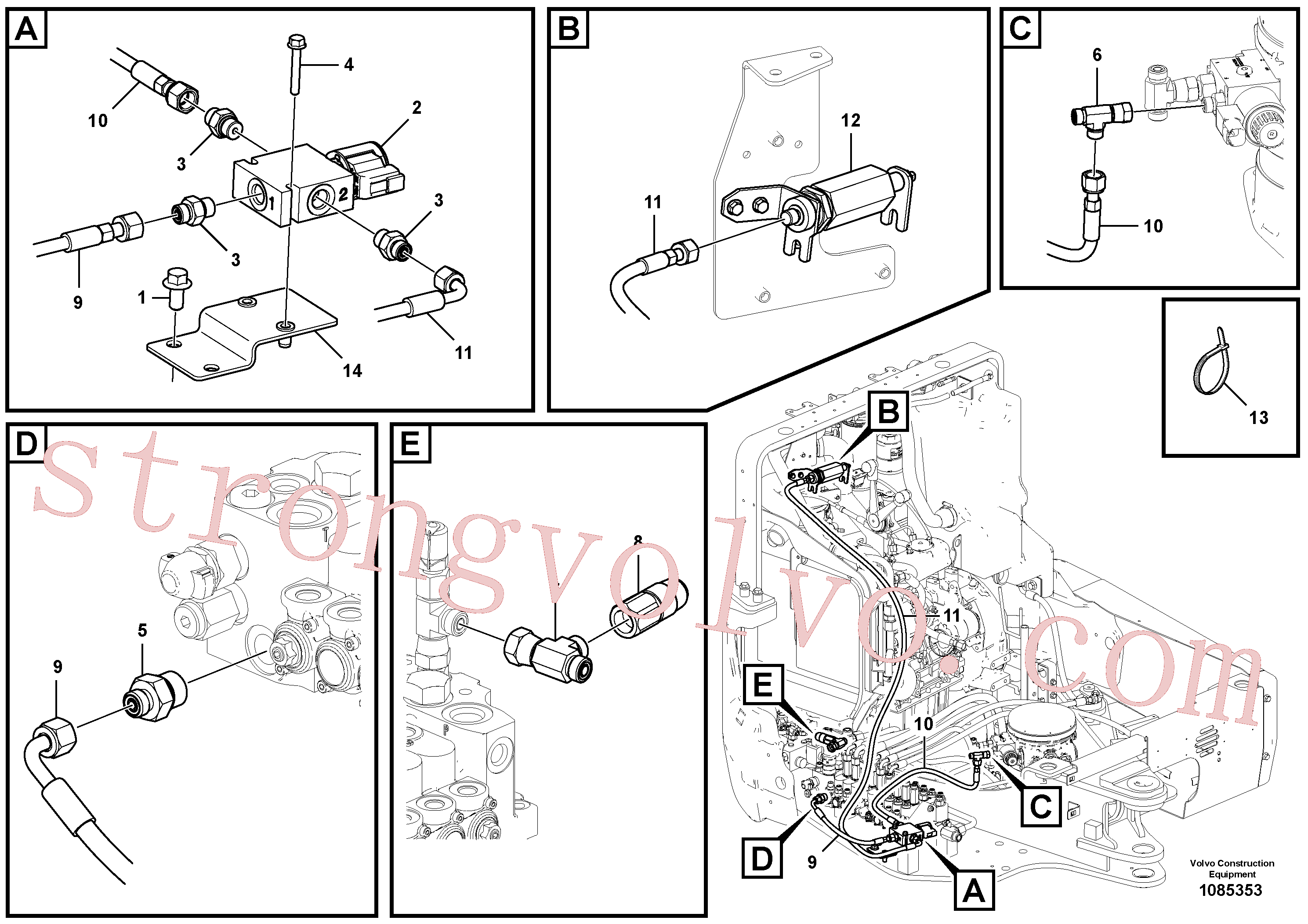 VOE935083 Volvo Válvula hidráulica(1085353 Montagem)