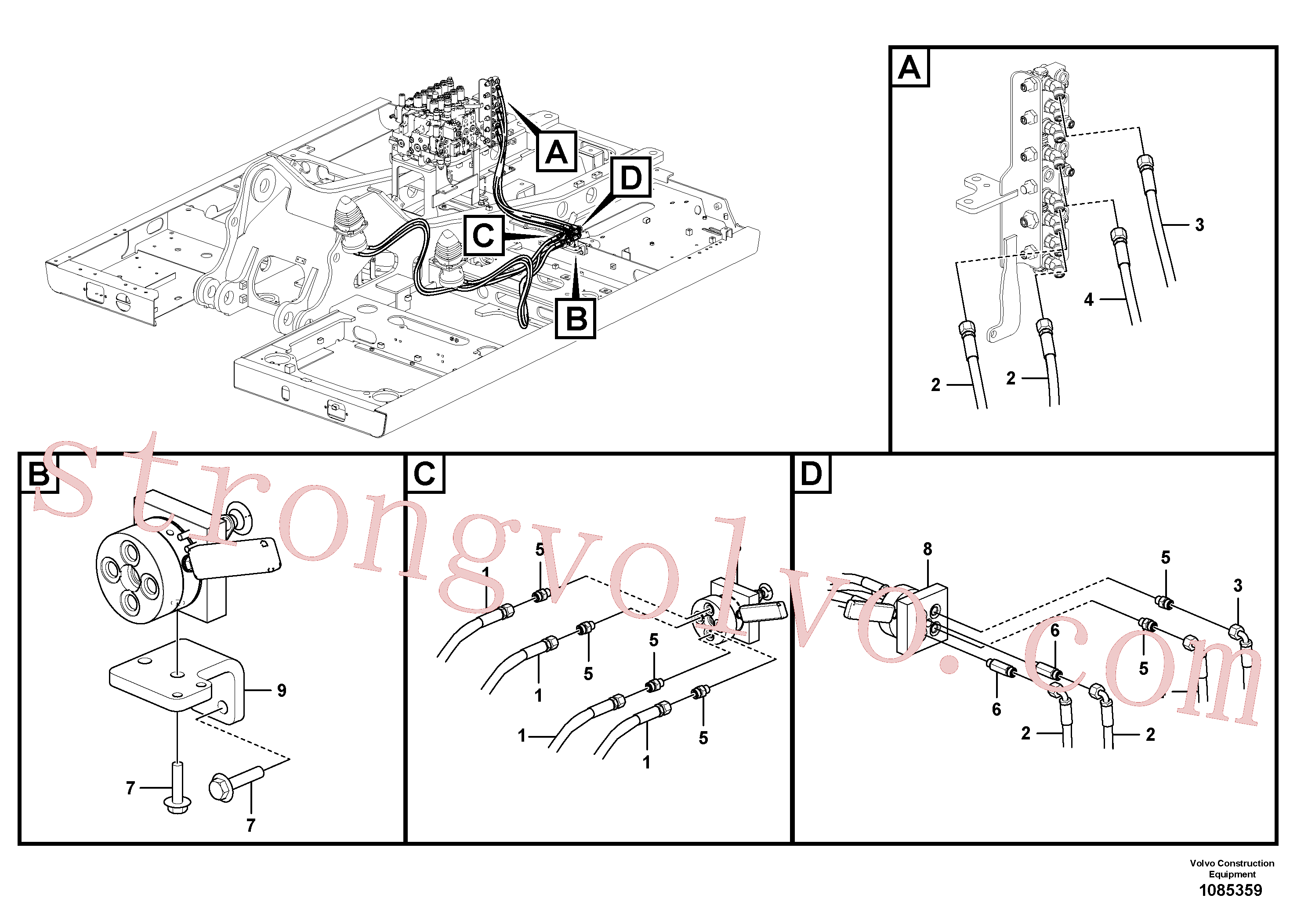 VOE937520 Volvo Sistema servomotor, mudança da função da alavanca(1085359 Montagem)