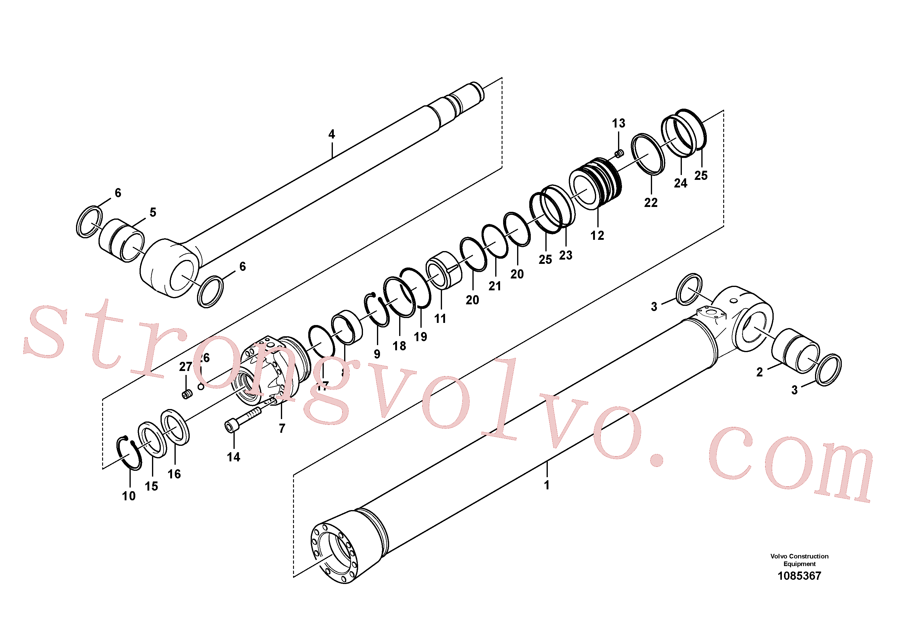 VOE14575150 Volvo Cilindro de balde(1085367 Montagem)