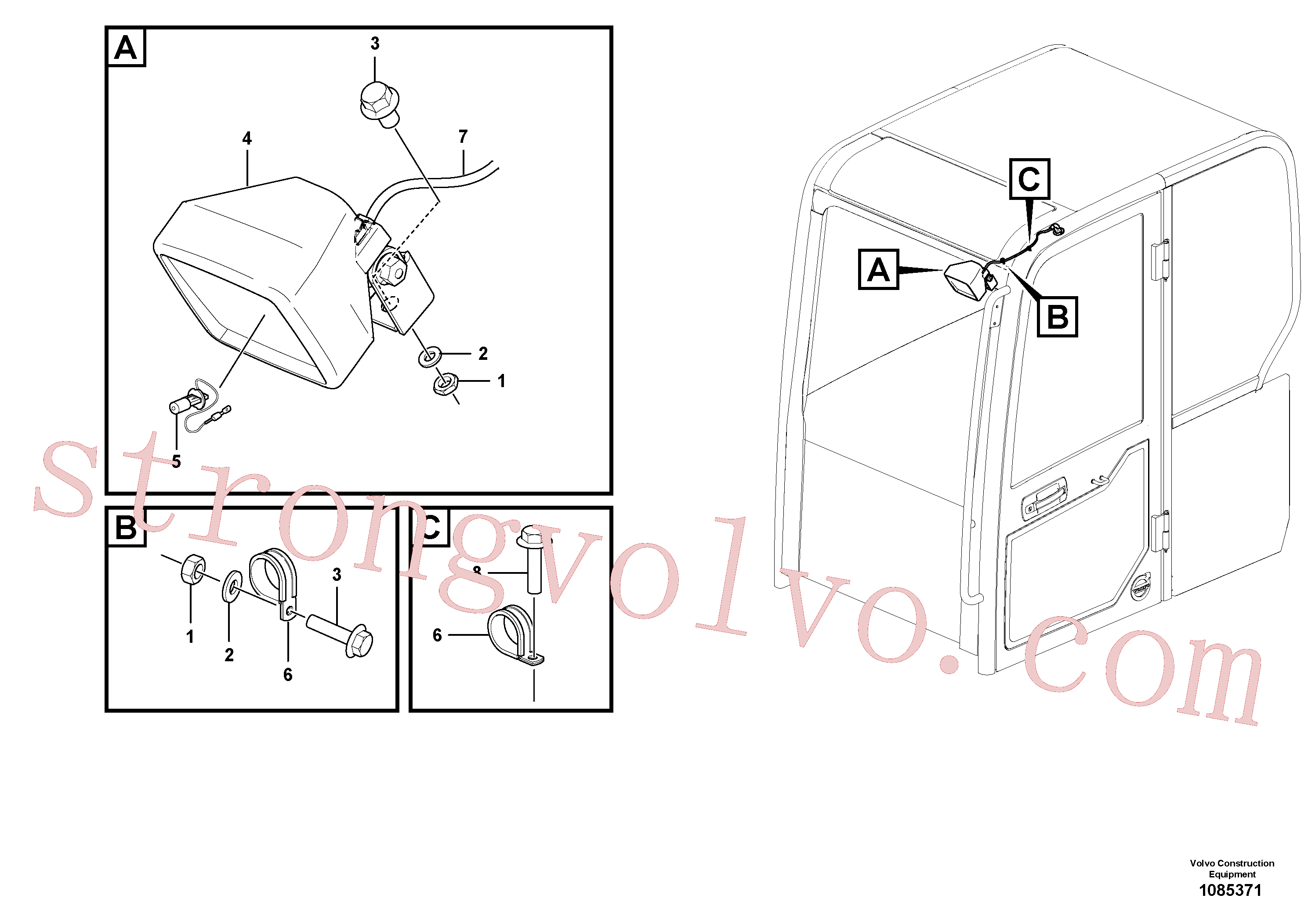 VOE60113106 Volvo Luzes de trabalho(1085371 Montagem)