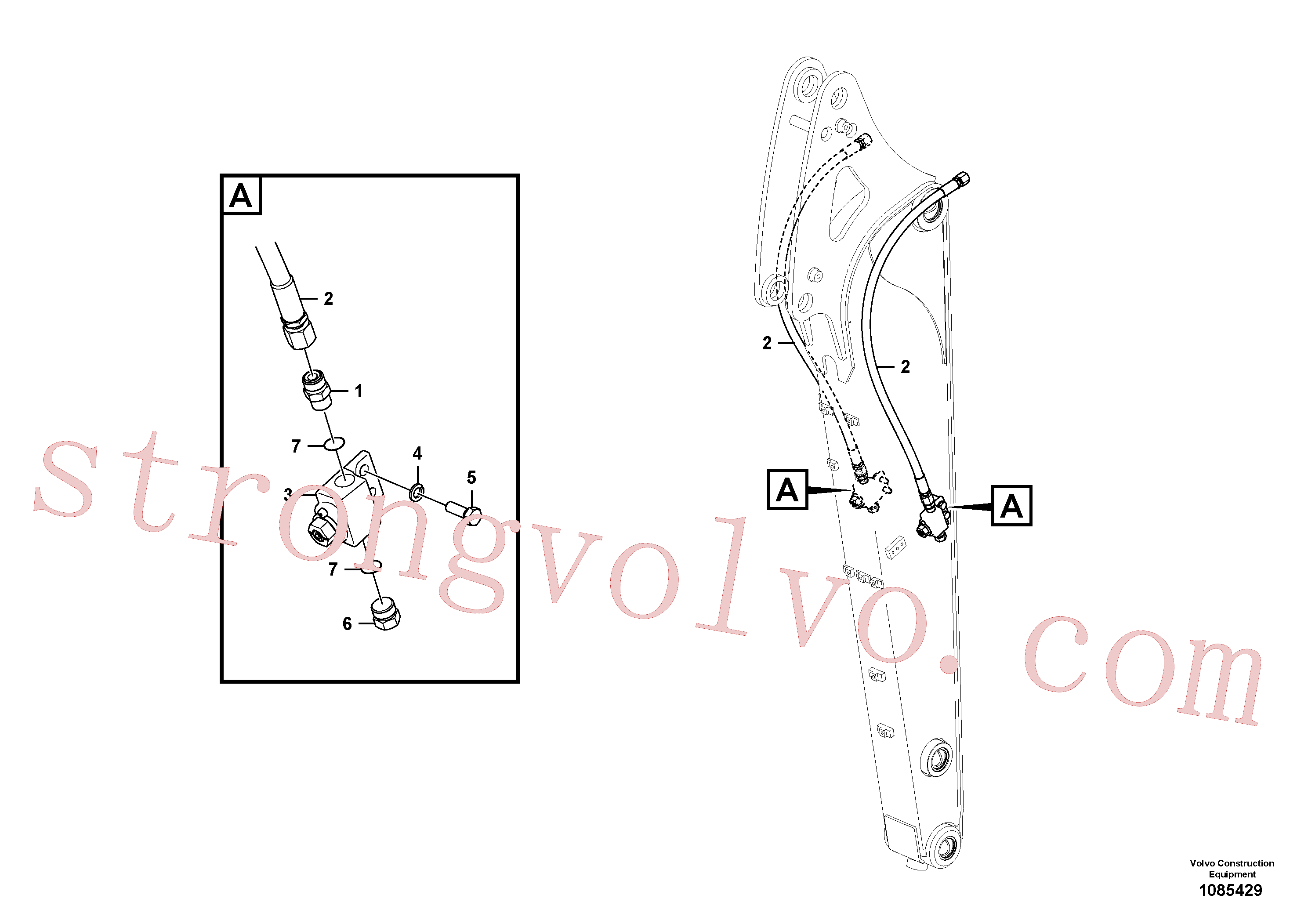 Atacado SA9451-14721 Mangueira completa Volvo escavadeira