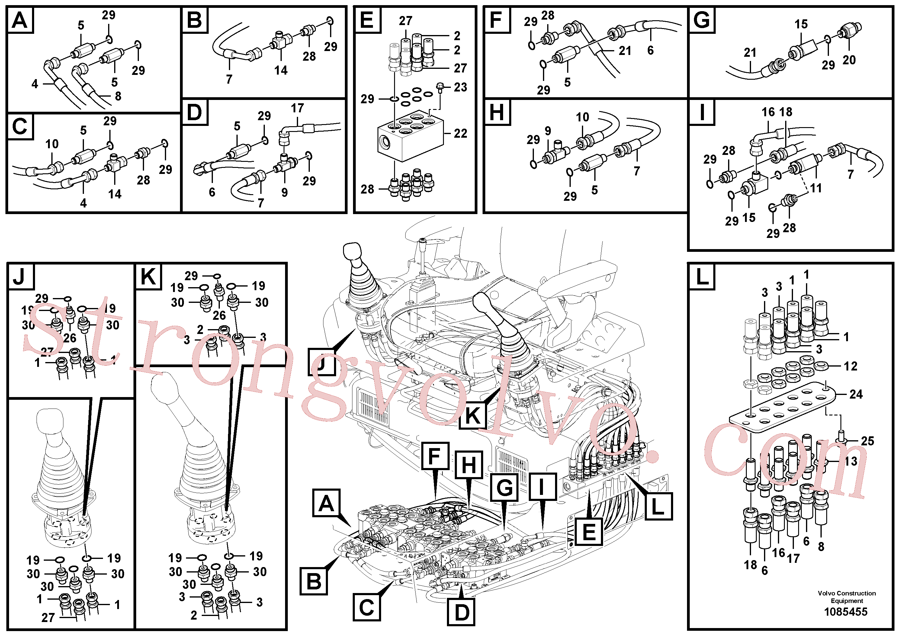 SA9453-02212 Volvo Sistema servomotor, válvula de comando para válvula de comando à distância(1085455 Montagem)