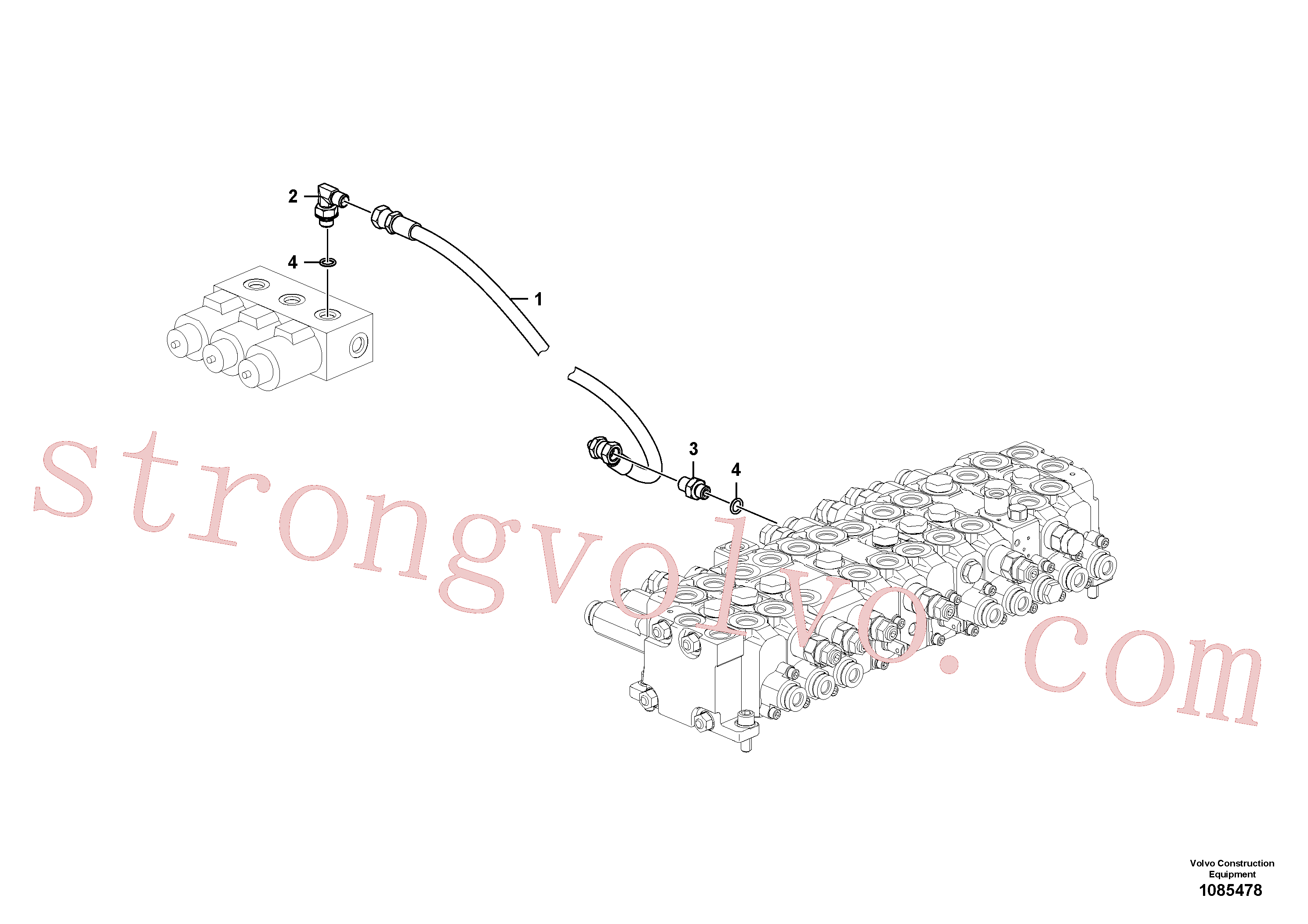 VOE14884853 Volvo Sistema servomotor, martelo e corte(1085478 Montagem)