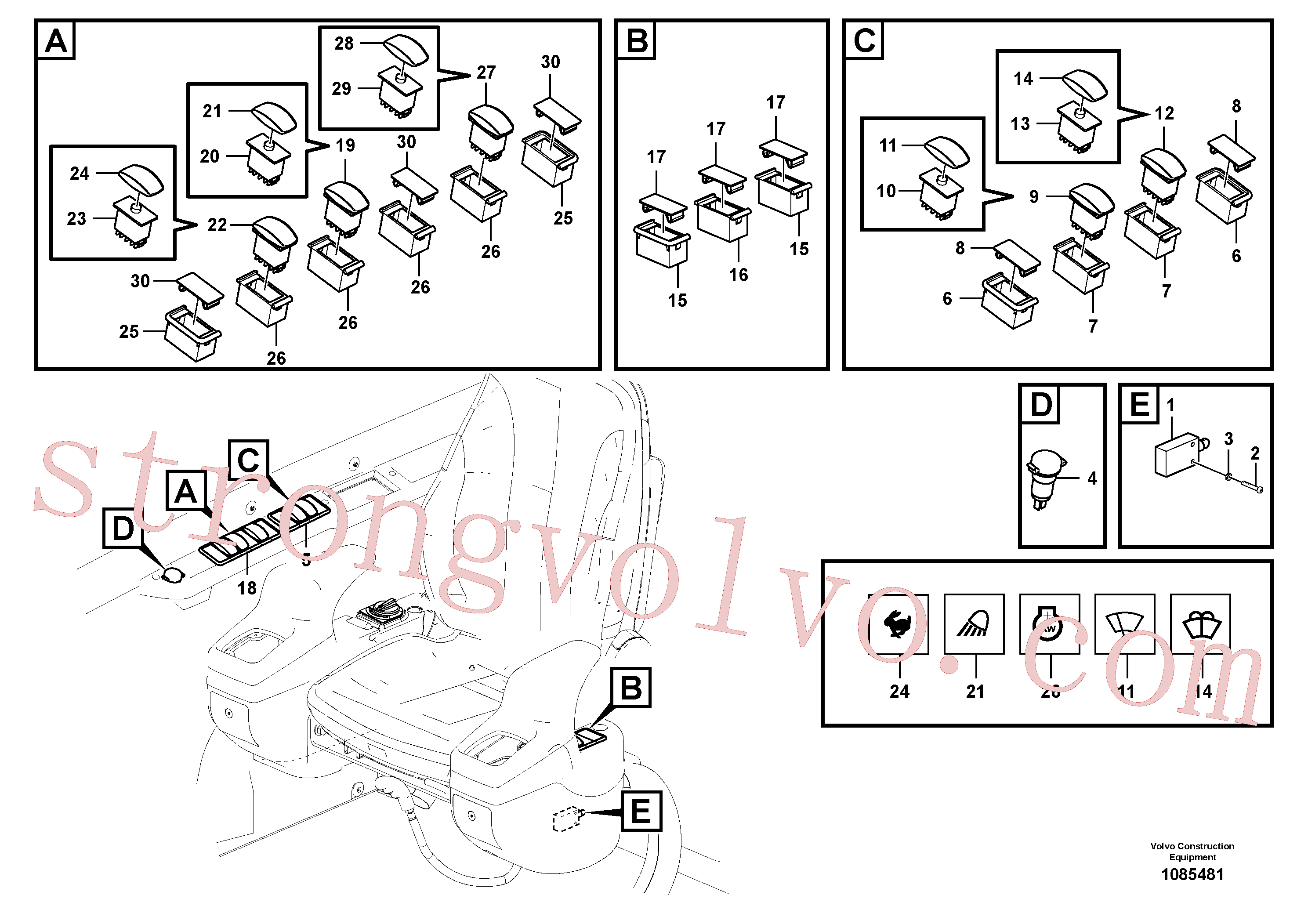 VOE14643925 Volvo Interruptor(1085481 Montagem)