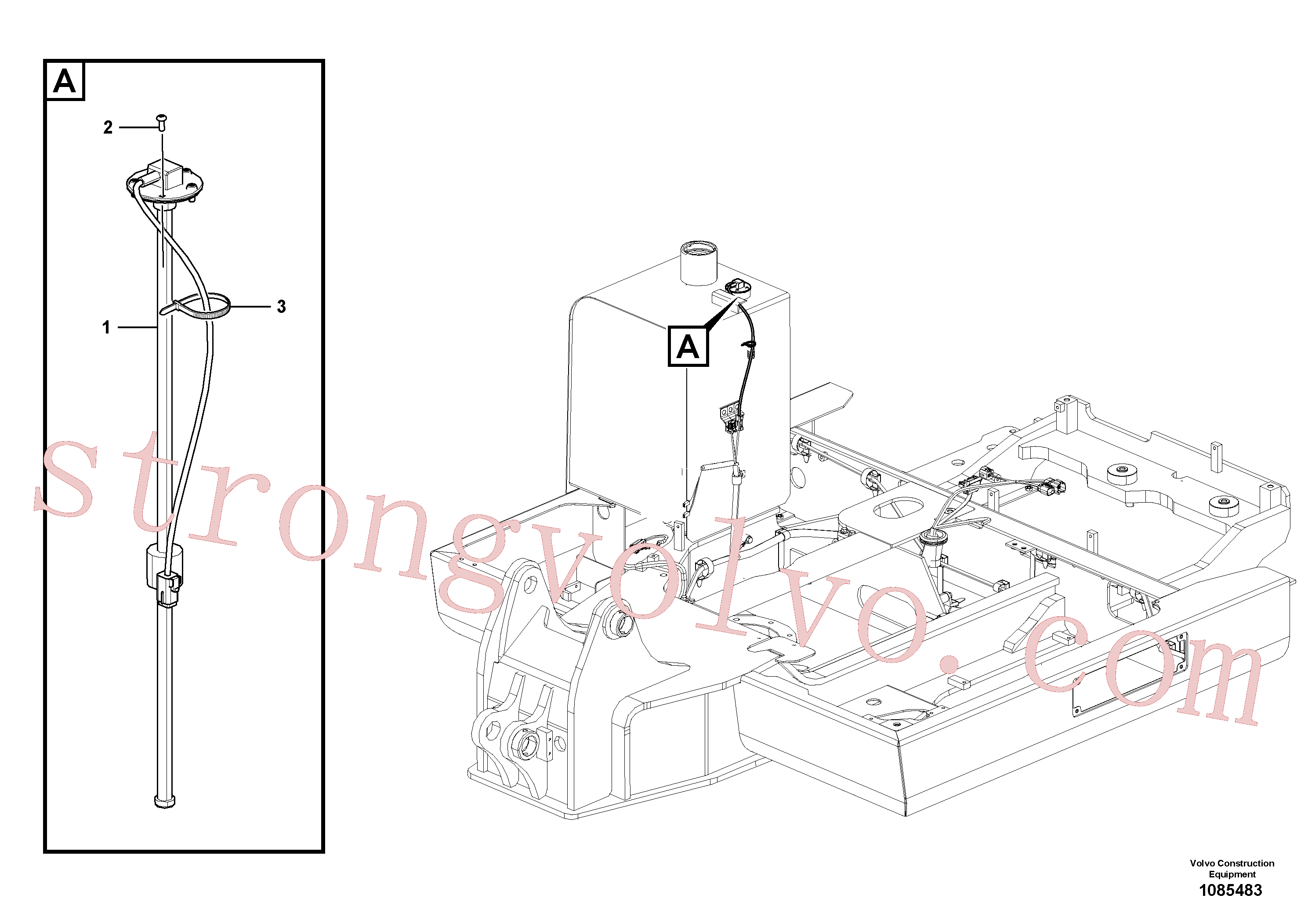 VOE14546516 Volvo Alavanca do sensor(1085483 Montagem)
