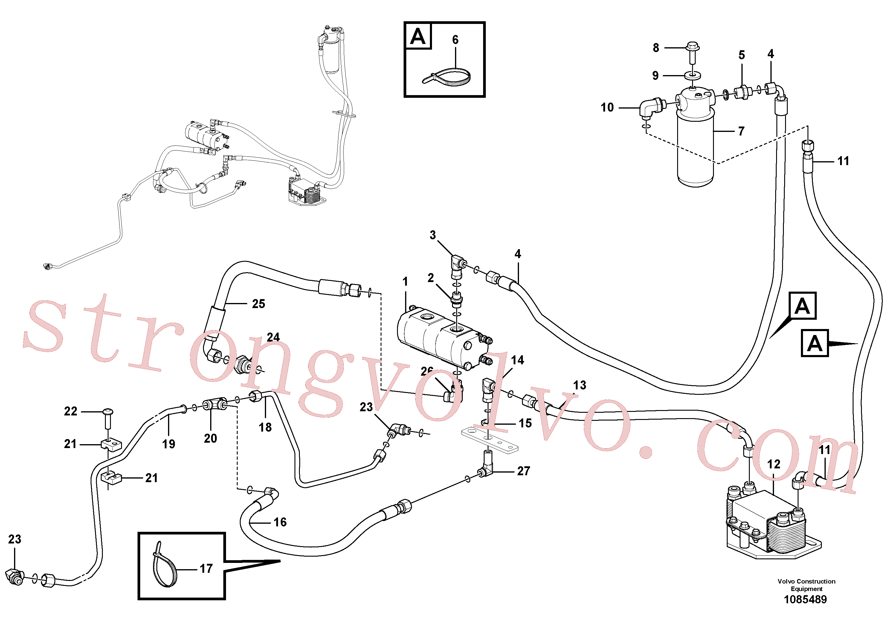 VOE936733 Mangueira completa Volvo escavadeira