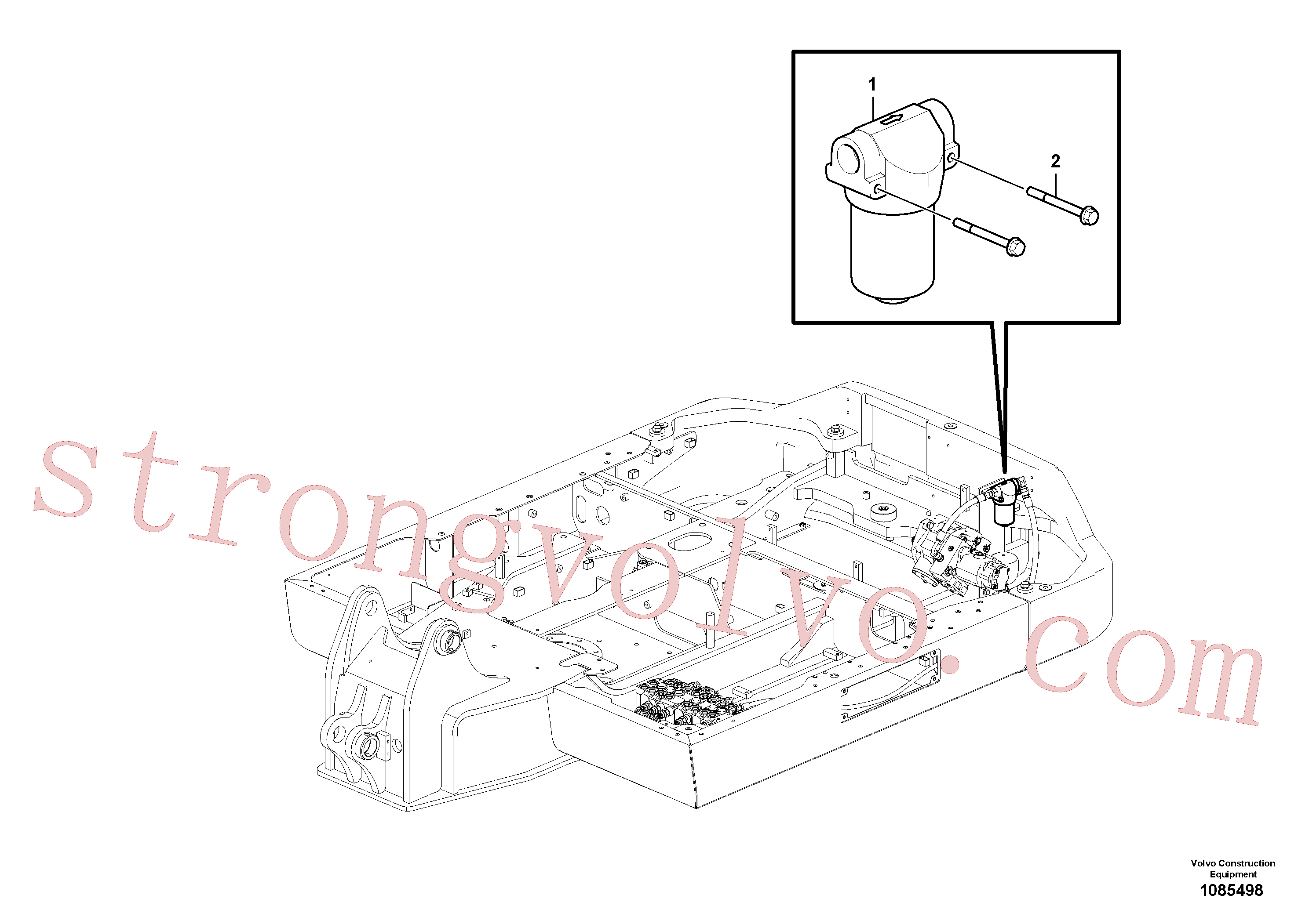 SA1030-61460 Volvo Sistema servomotor, suporte do filtro e tubagem da bomba(1085498 Montagem)