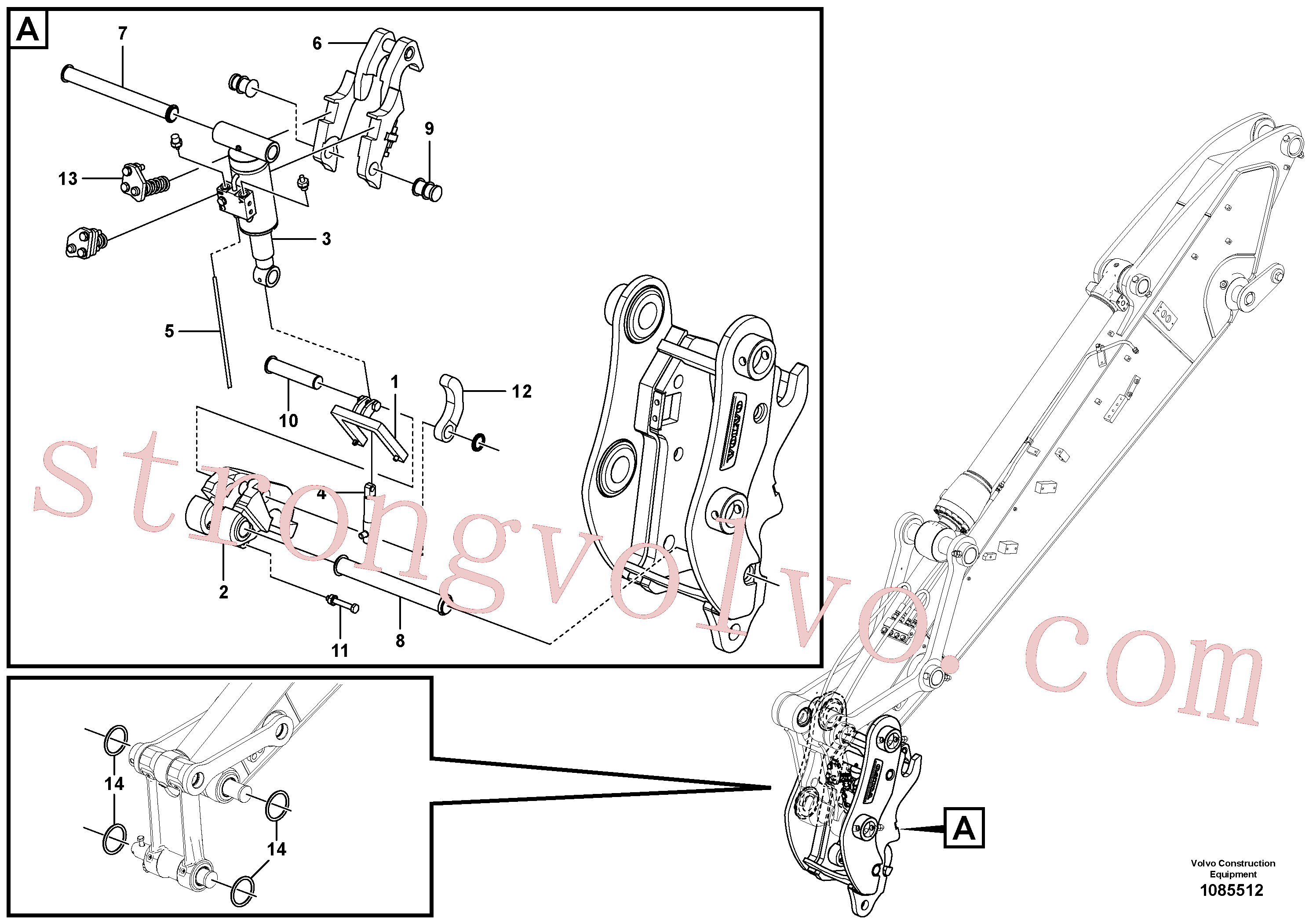VOE14882277 Volvo Suporte de acoplamento, QuickFit(1085512 Montagem)