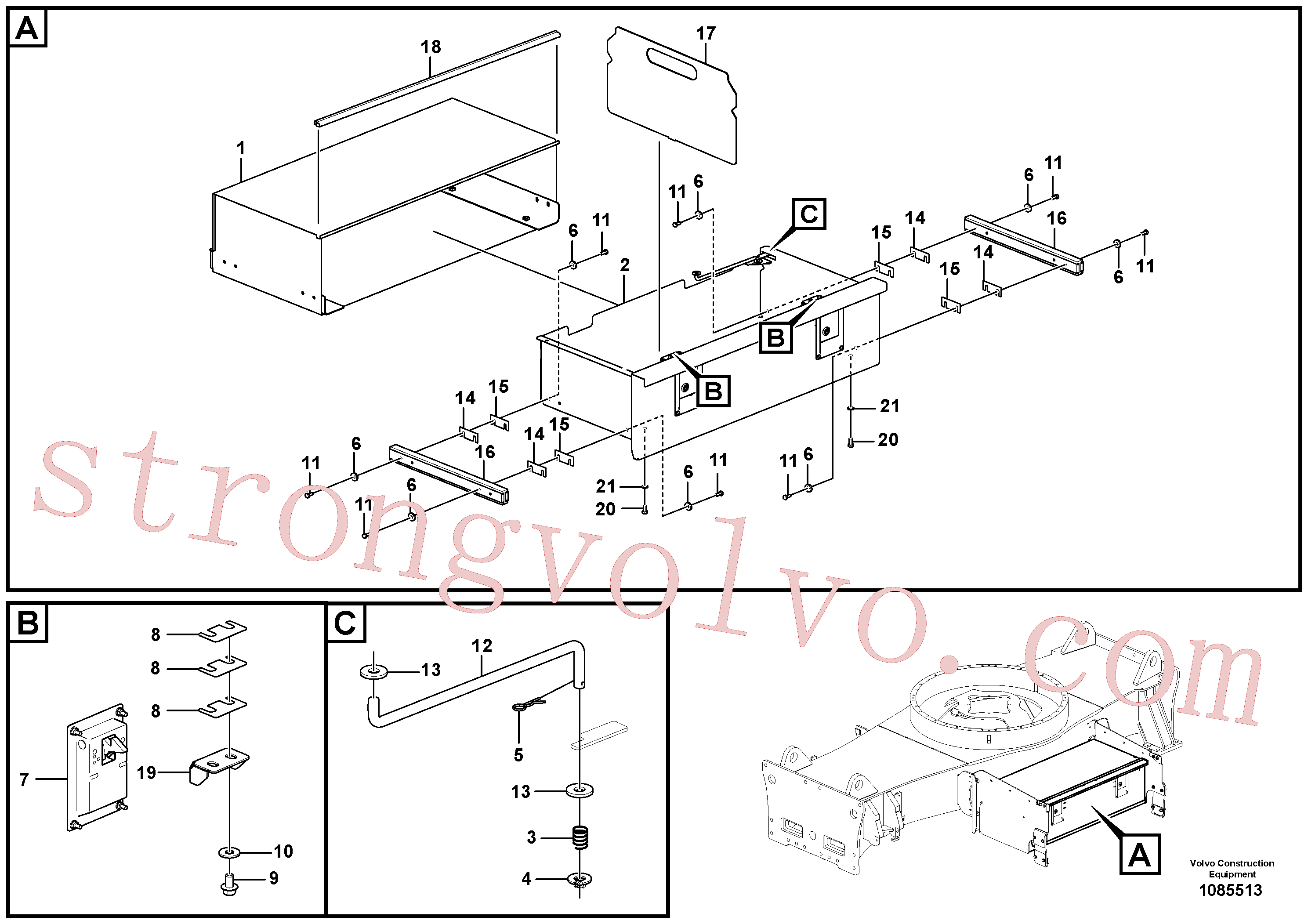 VOE14514515 Volvo Caixa de ferramentas(1085513 Montagem)