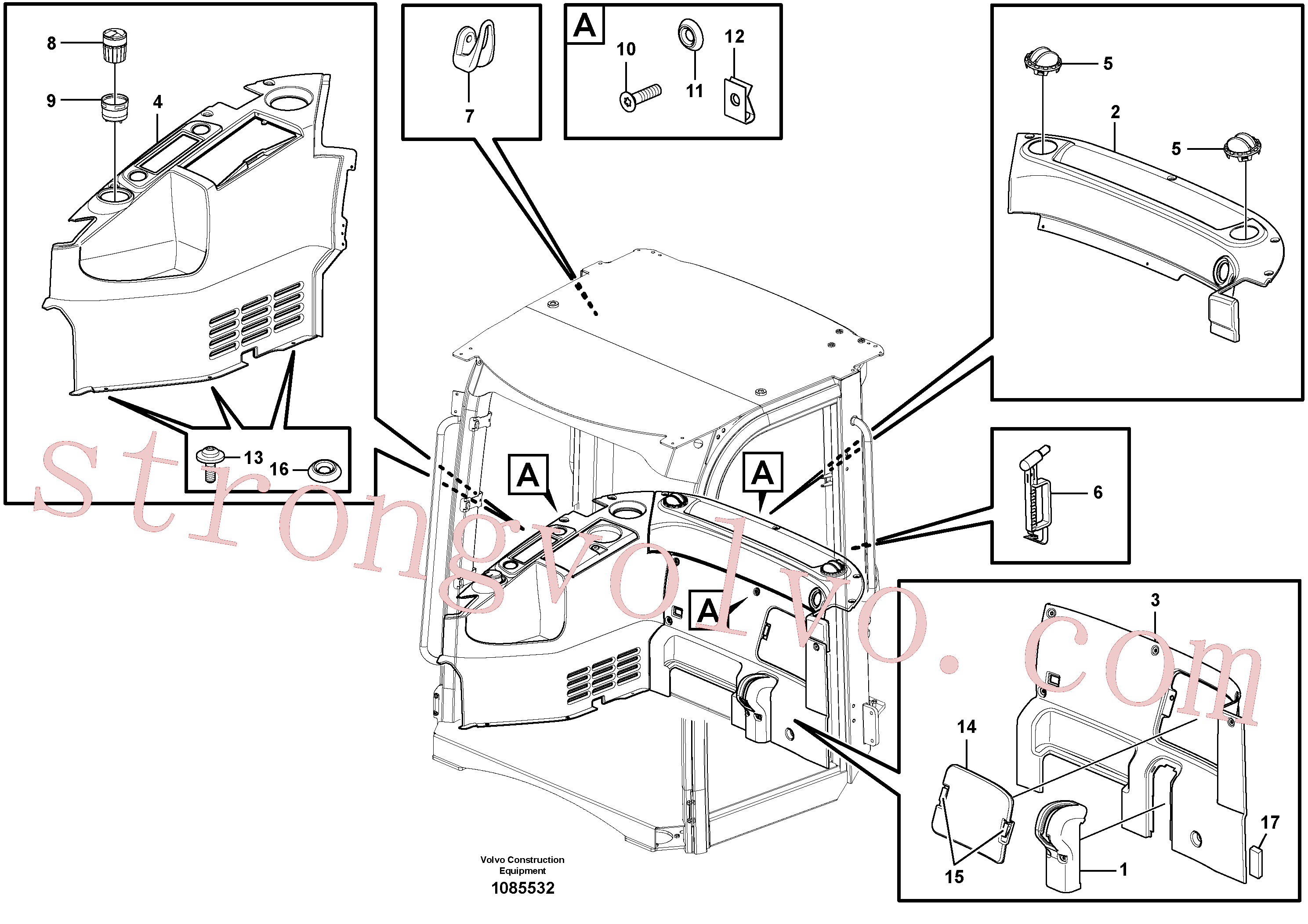 VOE949937 Volvo Equipamento interior, cabina(1085532 Montagem)