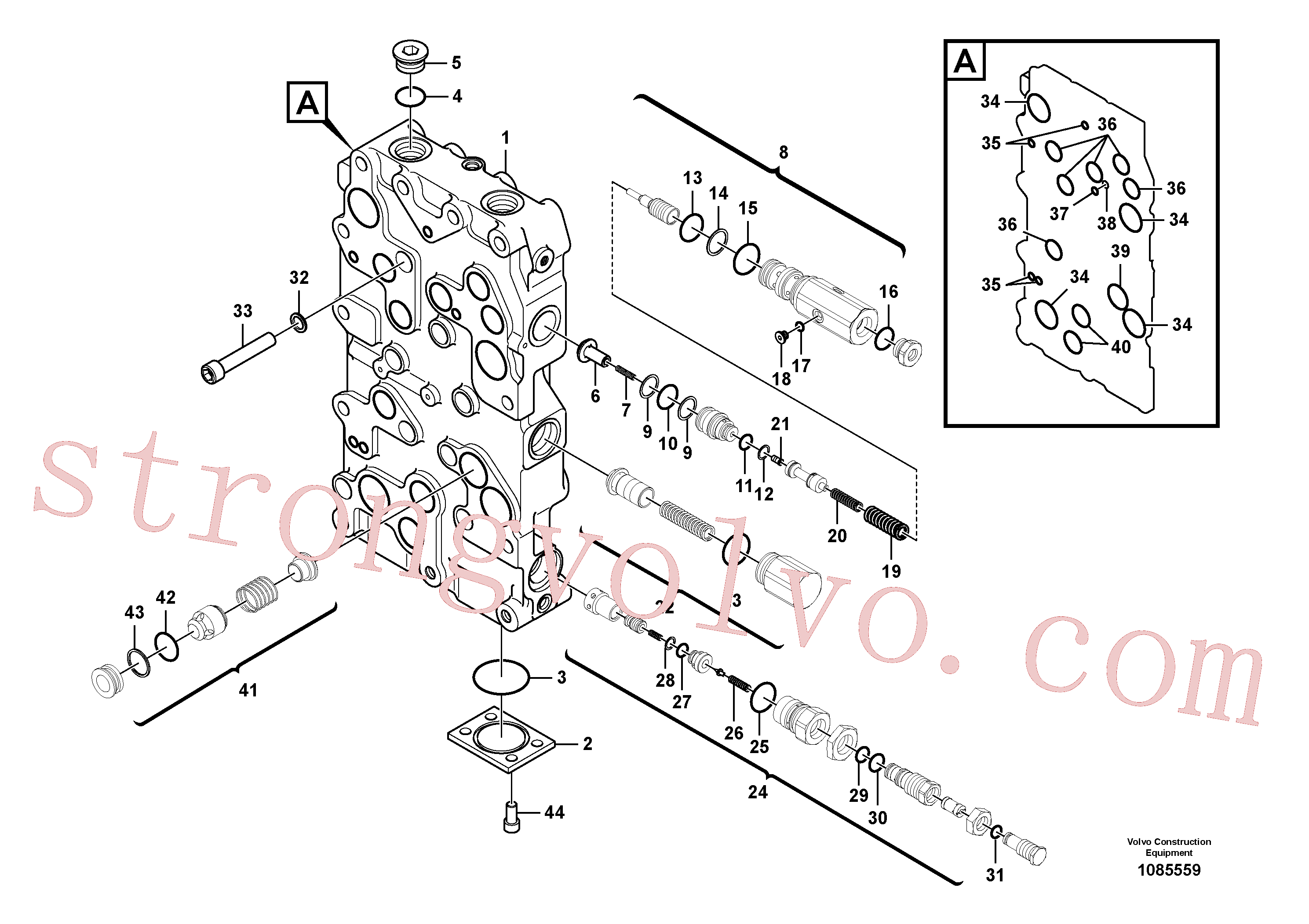SA8230-01190 Volvo Válvula mestra de comando(1085559 Montagem)