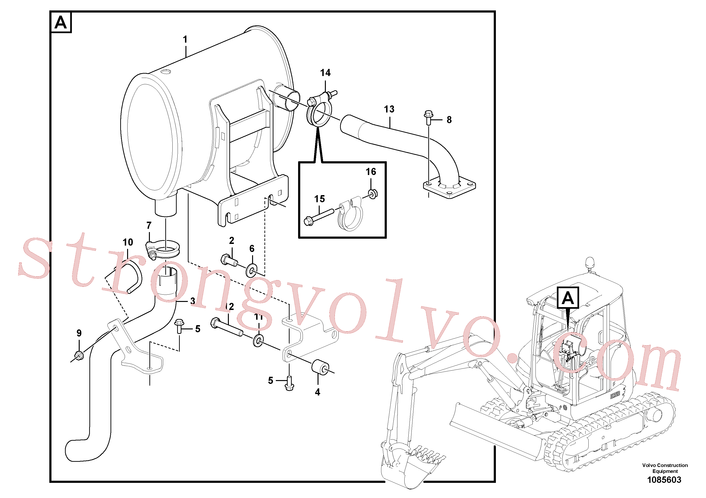 VOE993426 Volvo Sistema de escape(1085603 Montagem)