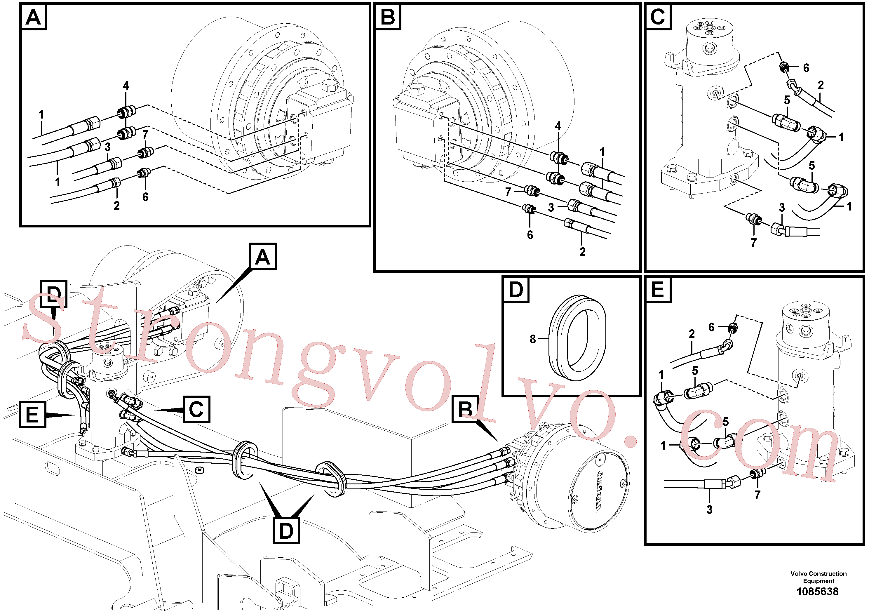 China Made VOE14689137 Passa muro Volvo Acessórios para escavadeira