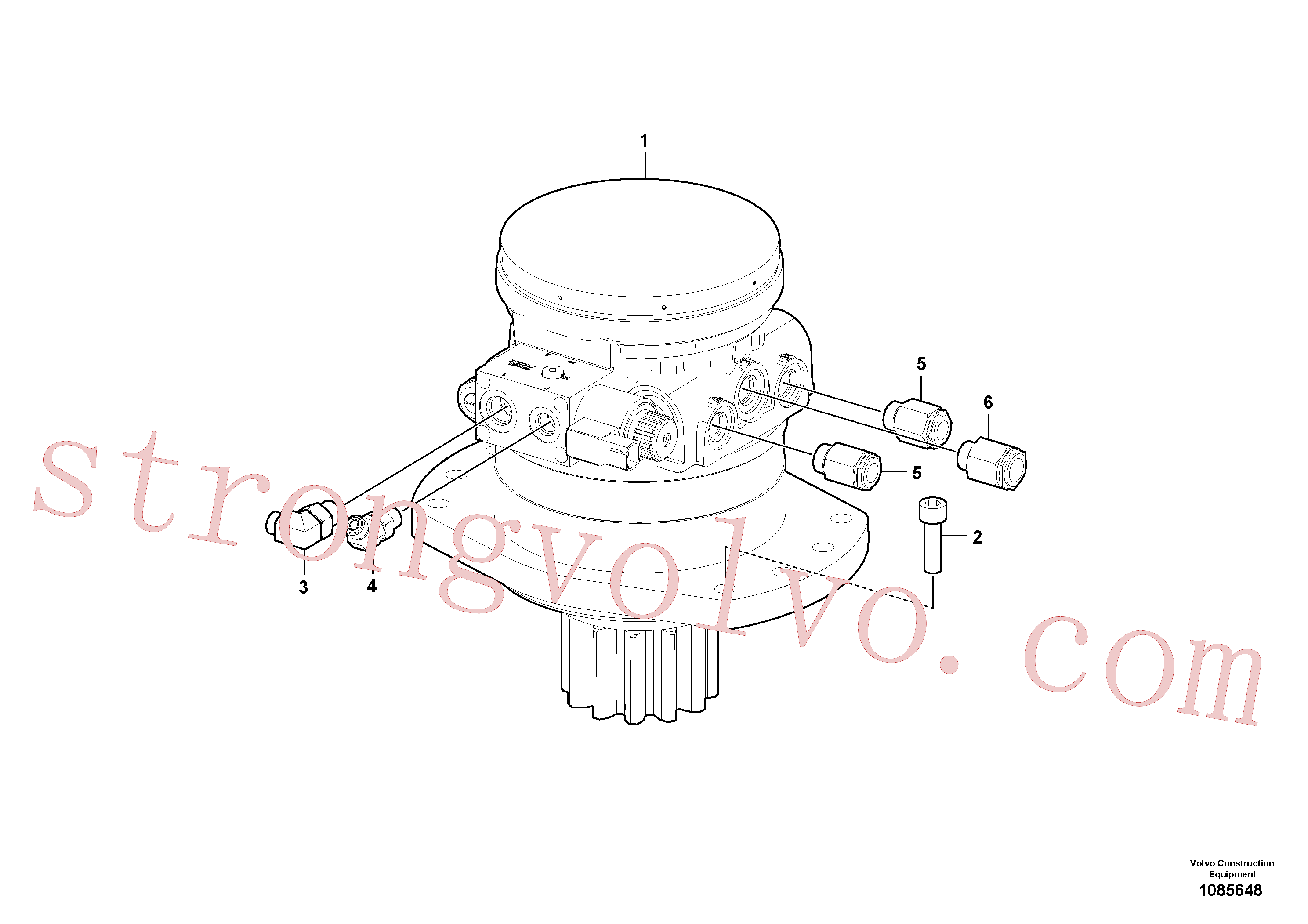 VOE15664022 Volvo Motor de rotação com peças de montagem(1085648 Montagem)