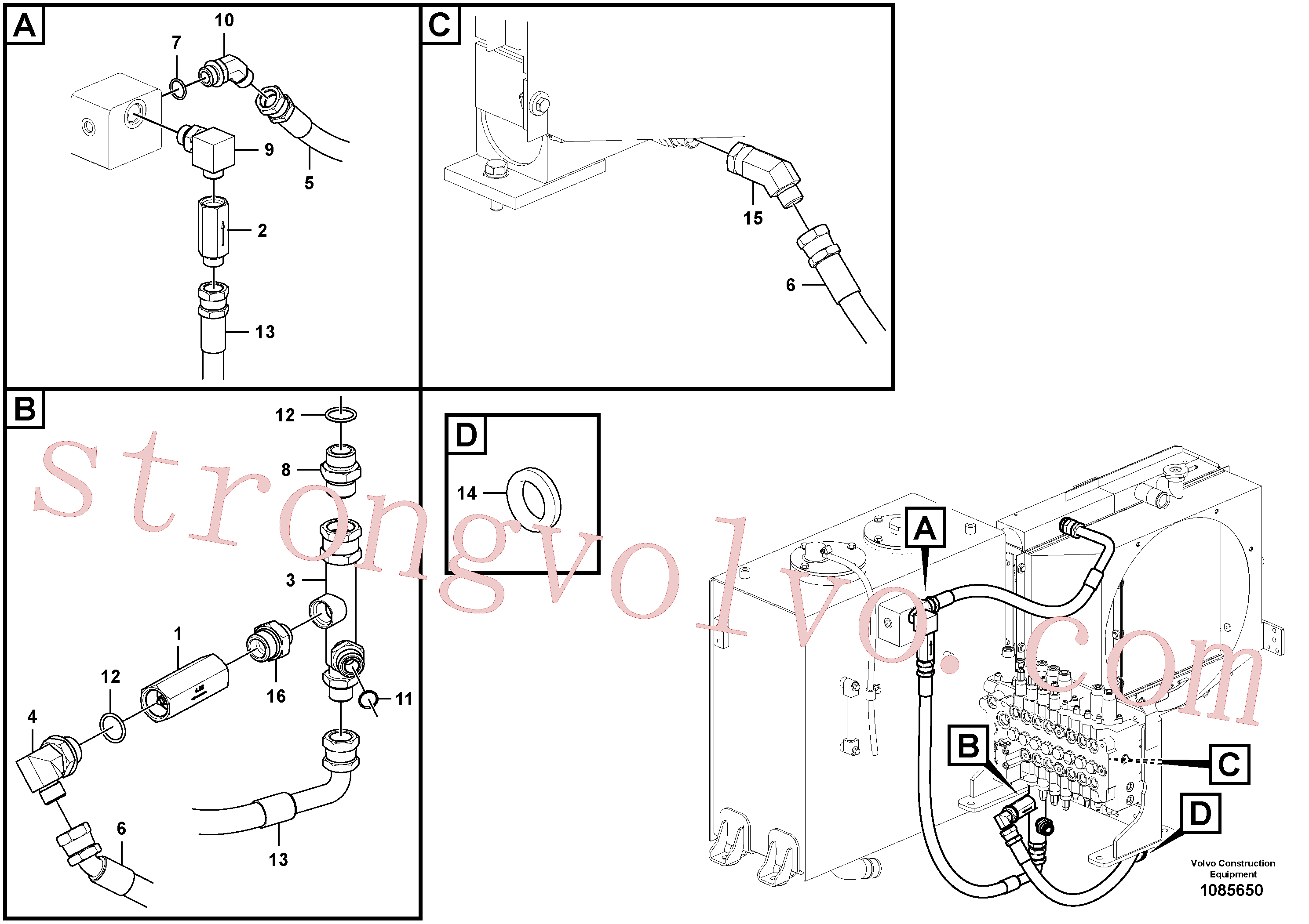 VOE14667272 Volvo Sistema hidráulico, tanque hidráulico para o refrigerador de óleo hidráulico(1085650 Montagem)