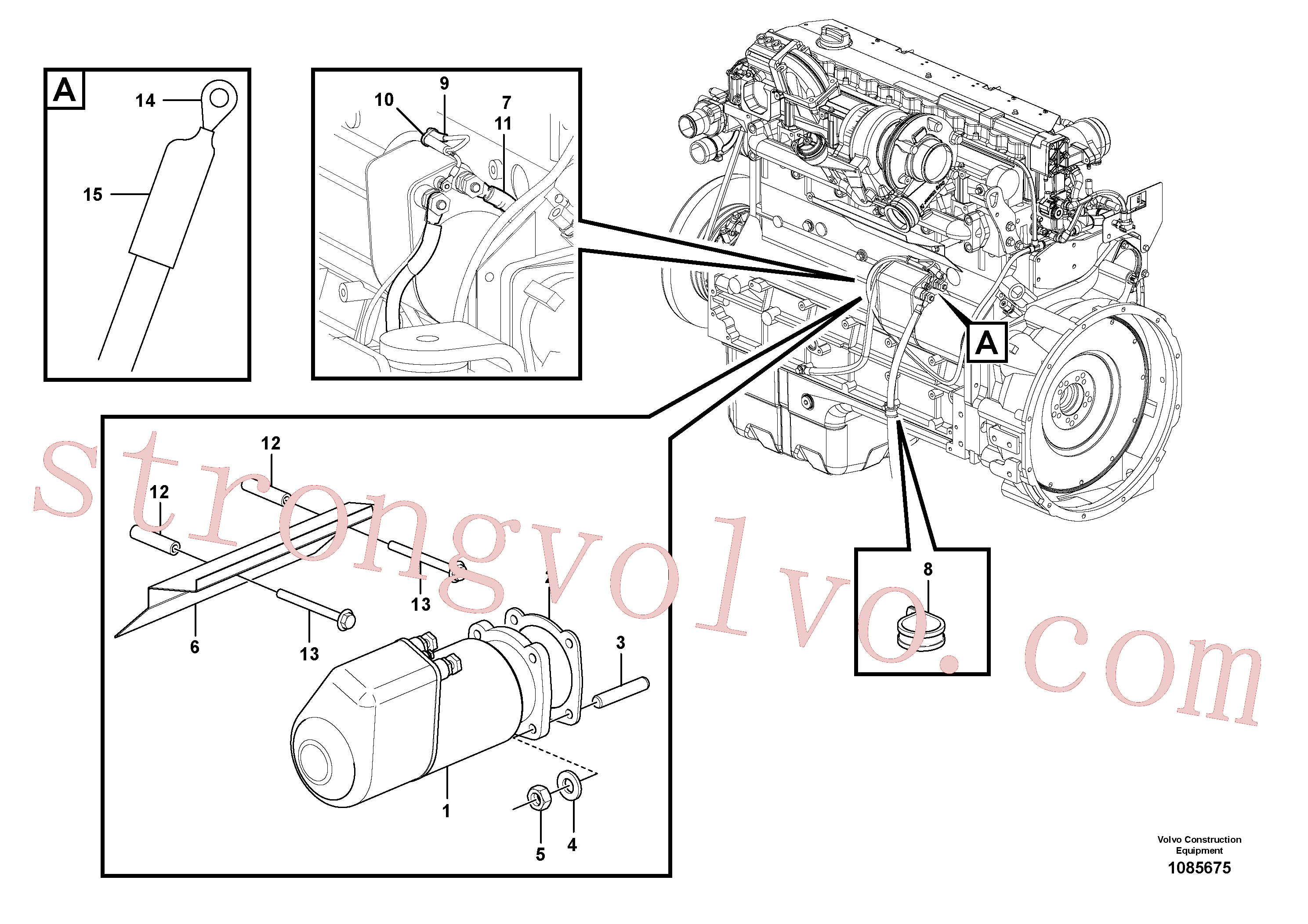 VOE961992 Volvo Motor de arranque e blindagem térmica - D7(1085675 Montagem)